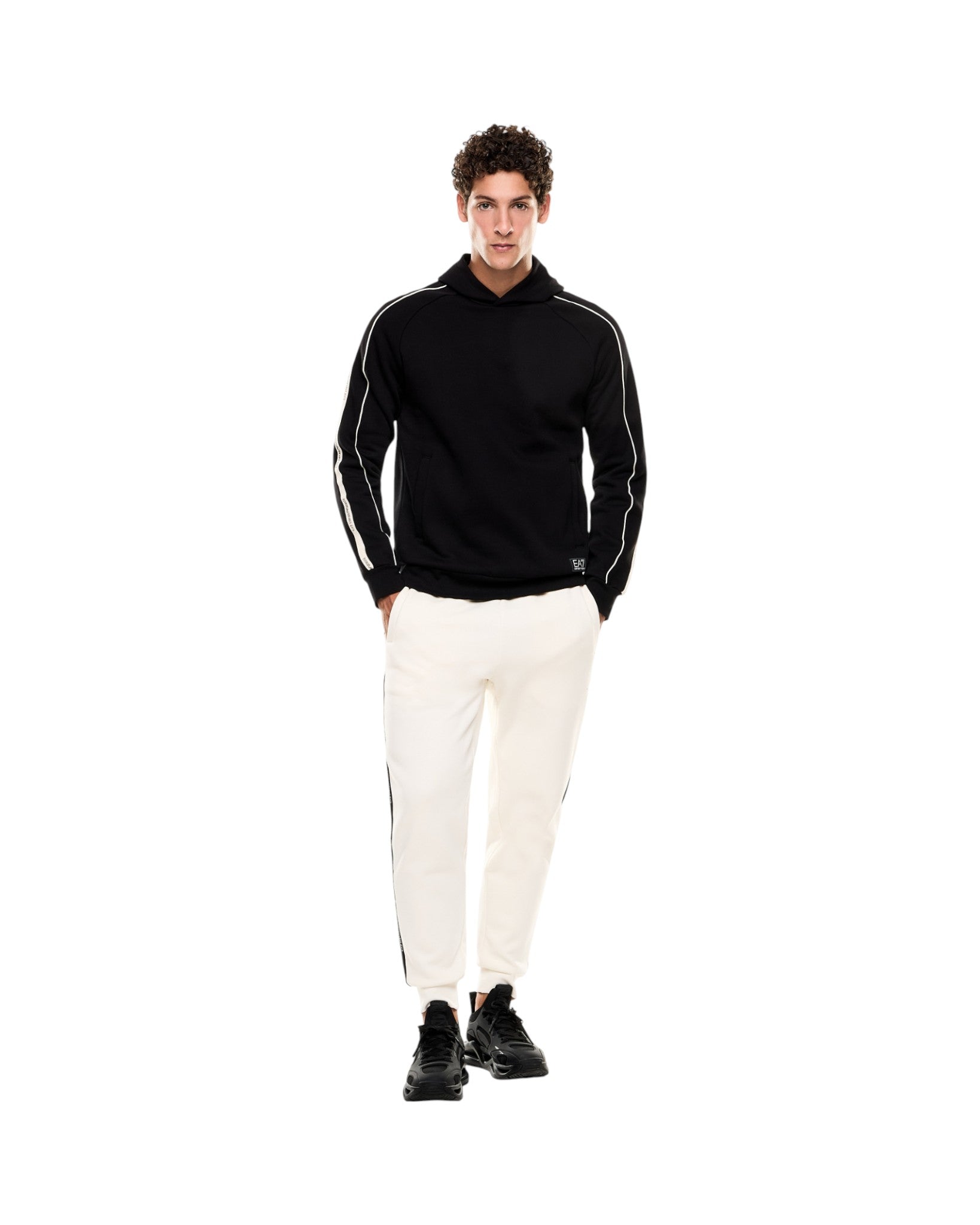 Felpa Pullover con Cappuccio 7M000972 Black