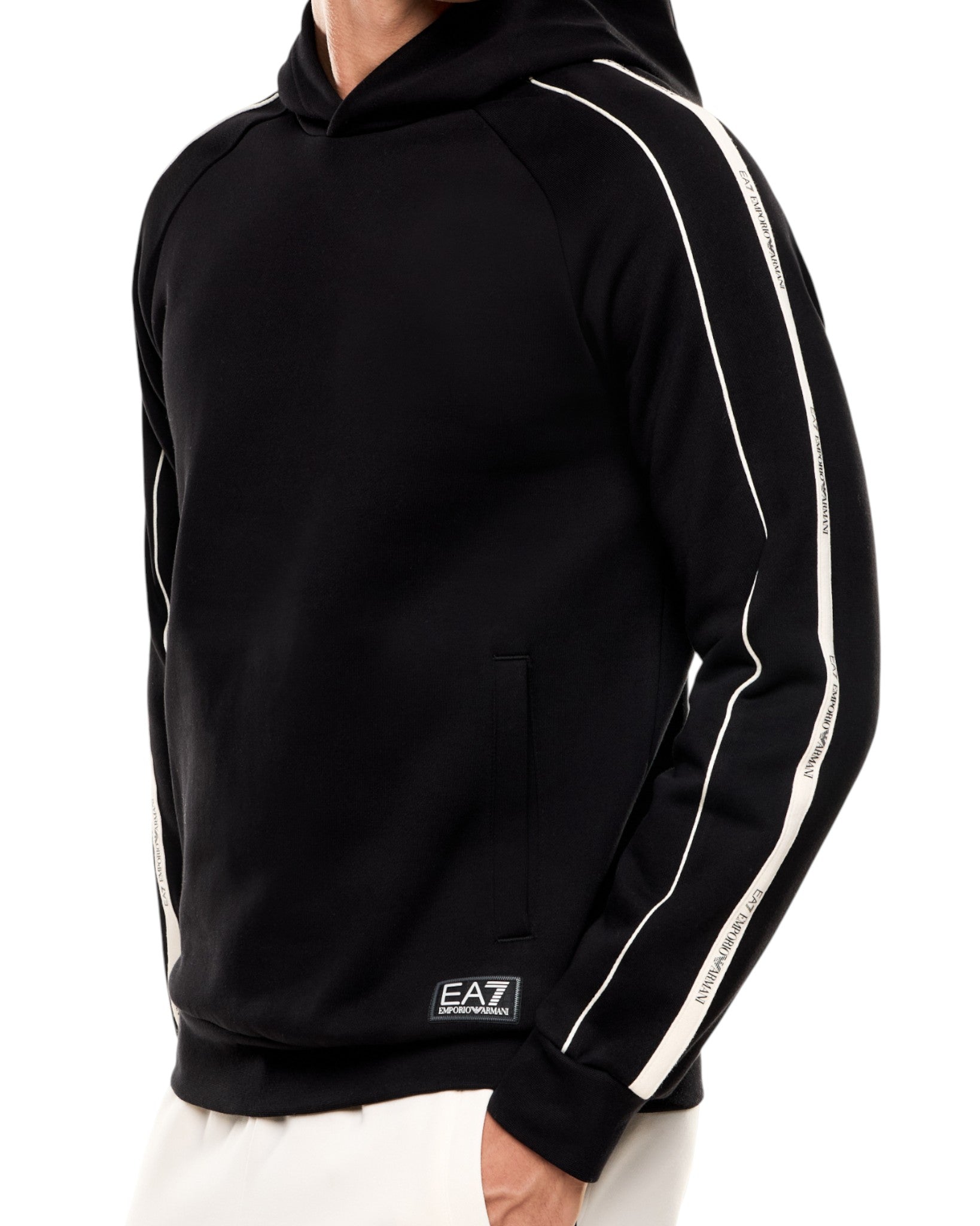 Felpa Pullover con Cappuccio 7M000972 Black