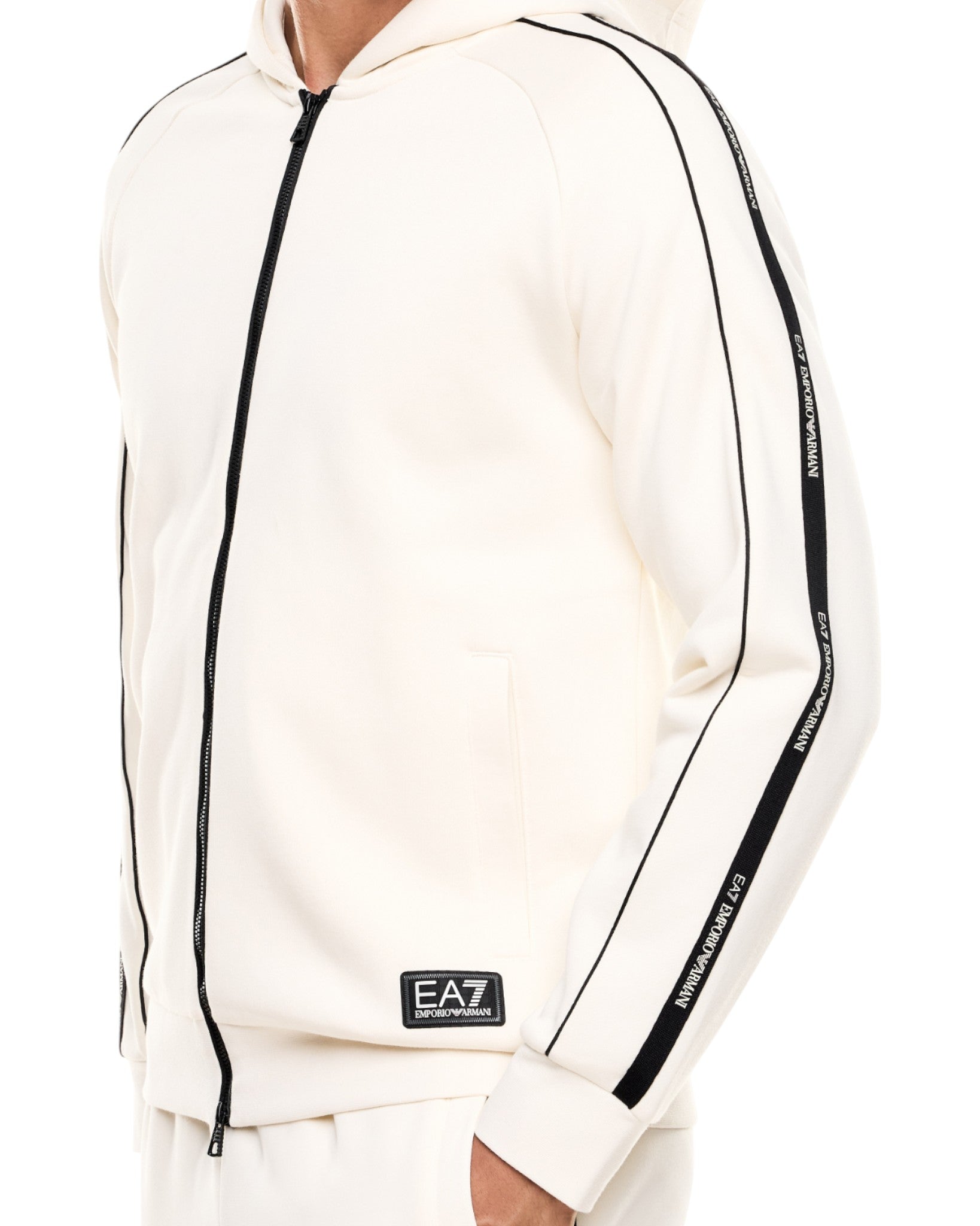 Felpa Full-Zip con Cappuccio 7M000973 Vanilla Ice