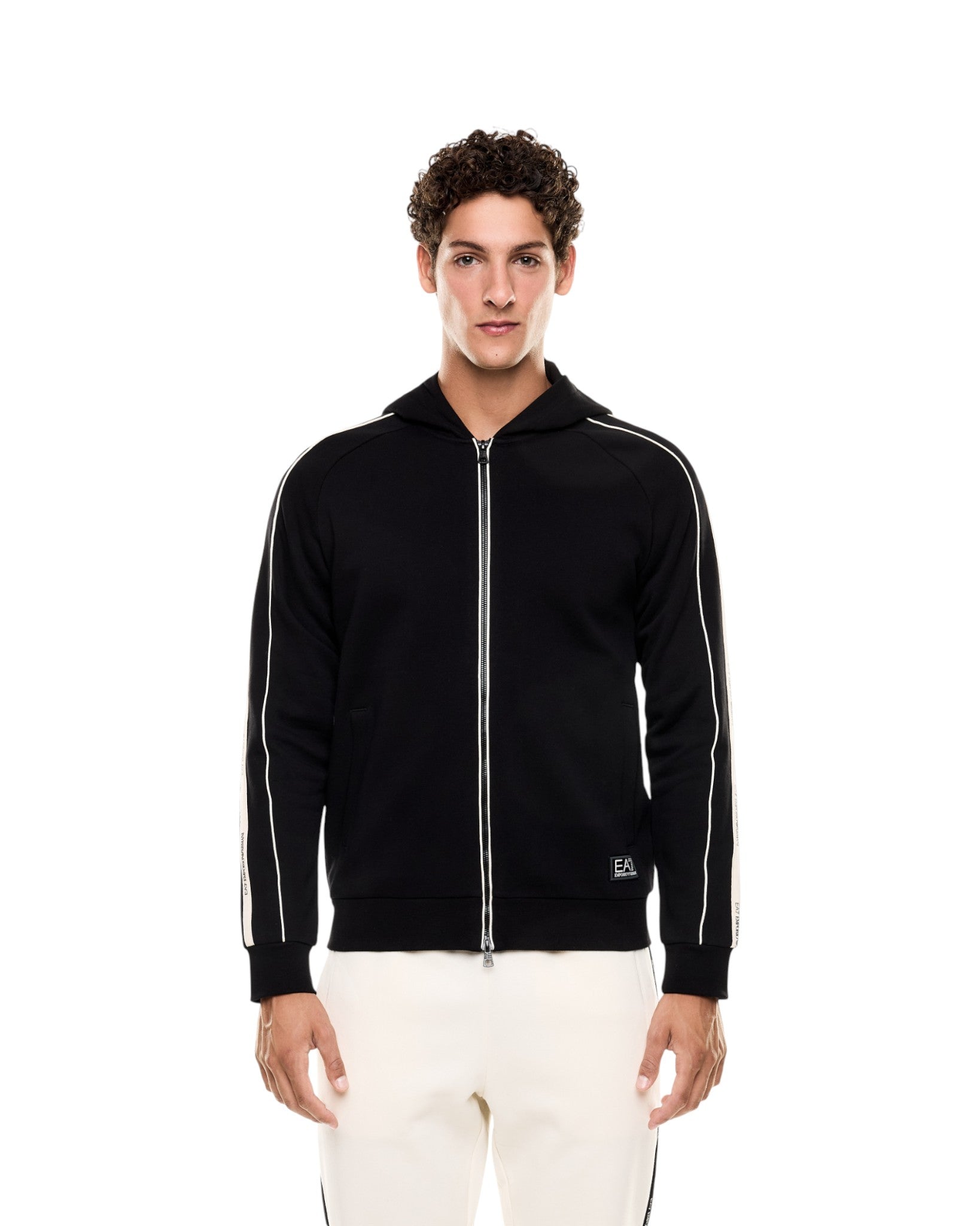 Felpa Full-Zip con Cappuccio 7M000973 Black