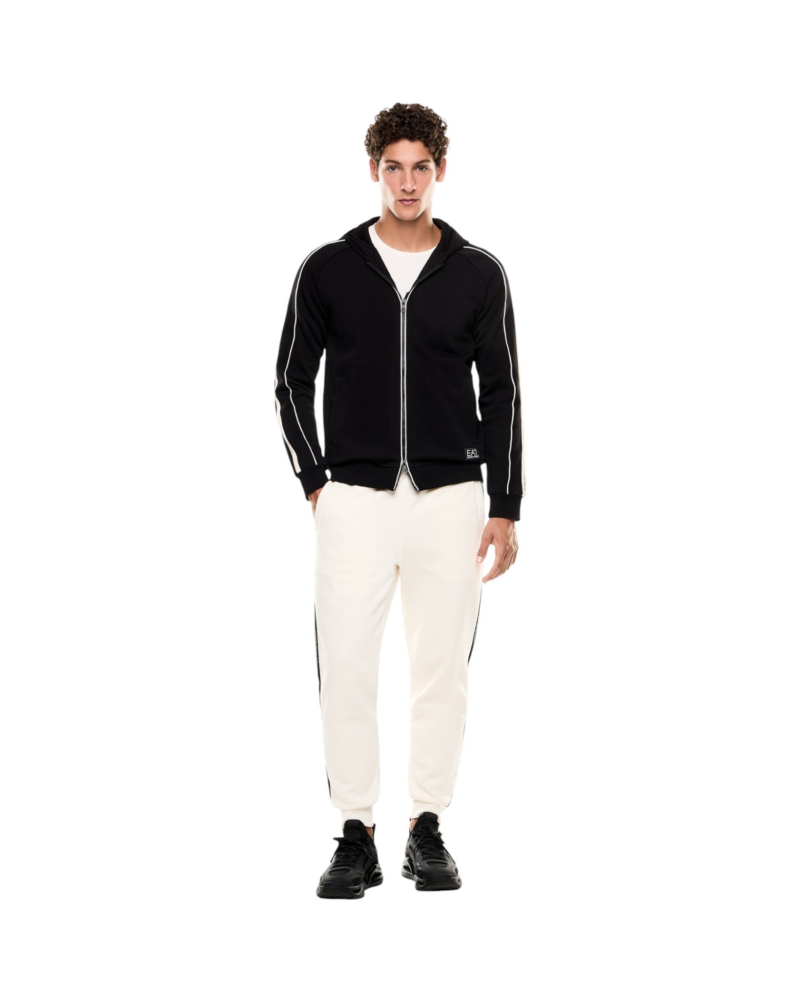 Felpa Full-Zip con Cappuccio 7M000973 Black