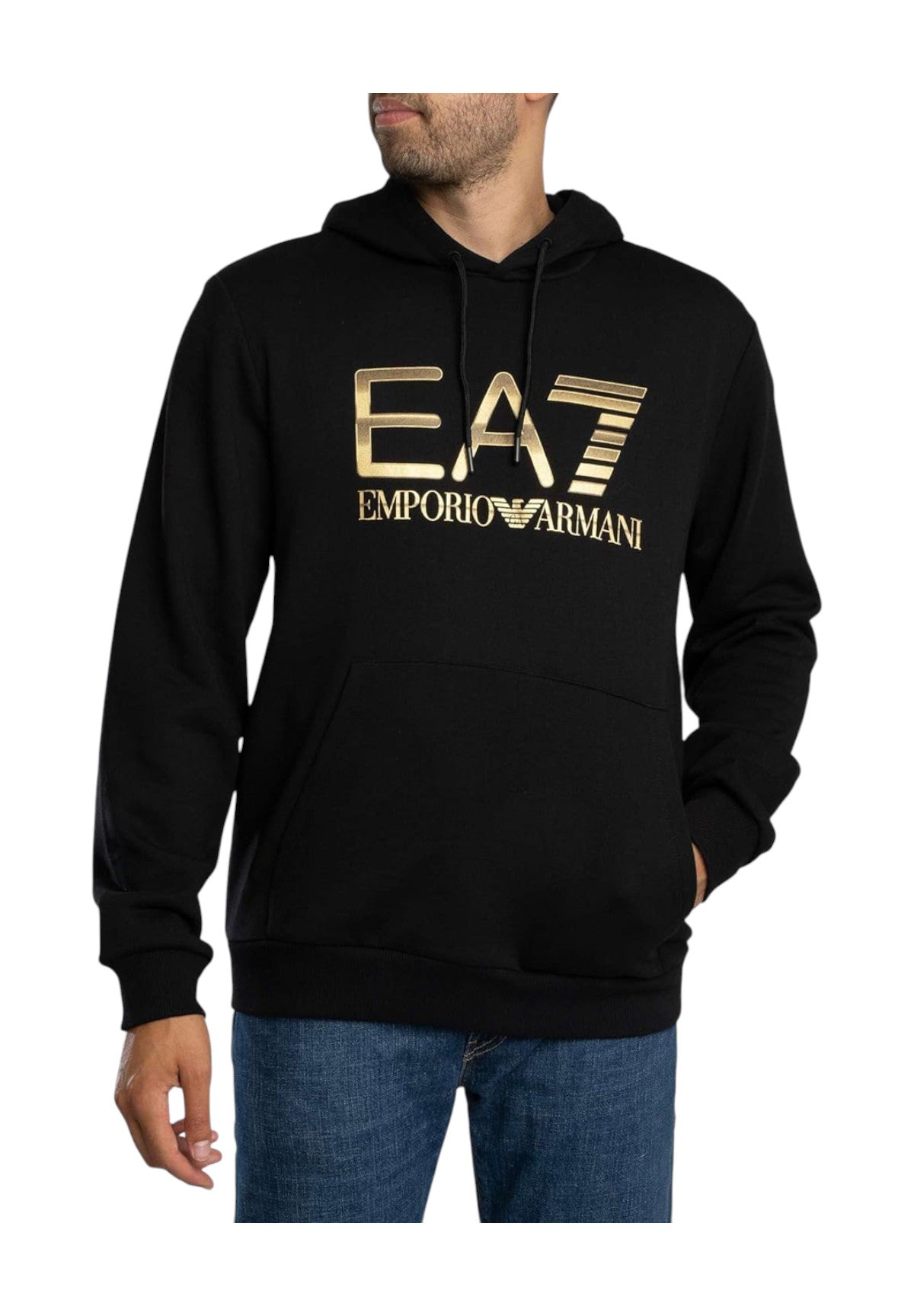 Felpa Pullover con Cappuccio 7M001190 Black
