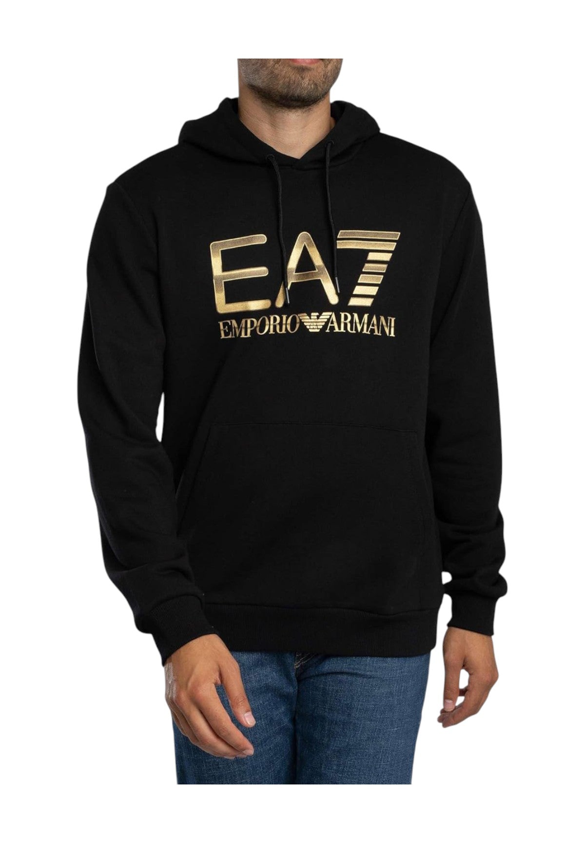 Felpa Pullover con Cappuccio 7M001190 Black
