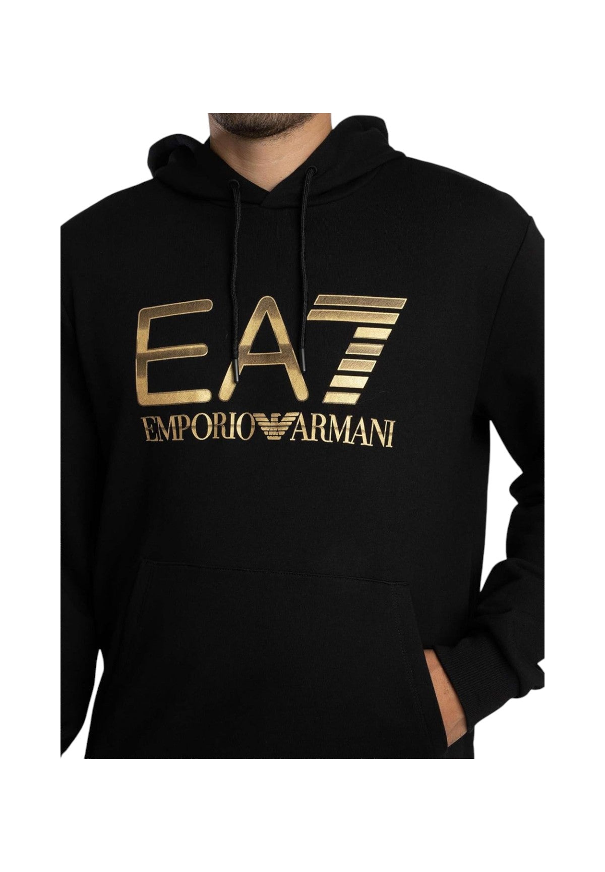 Felpa Pullover con Cappuccio 7M001190 Black
