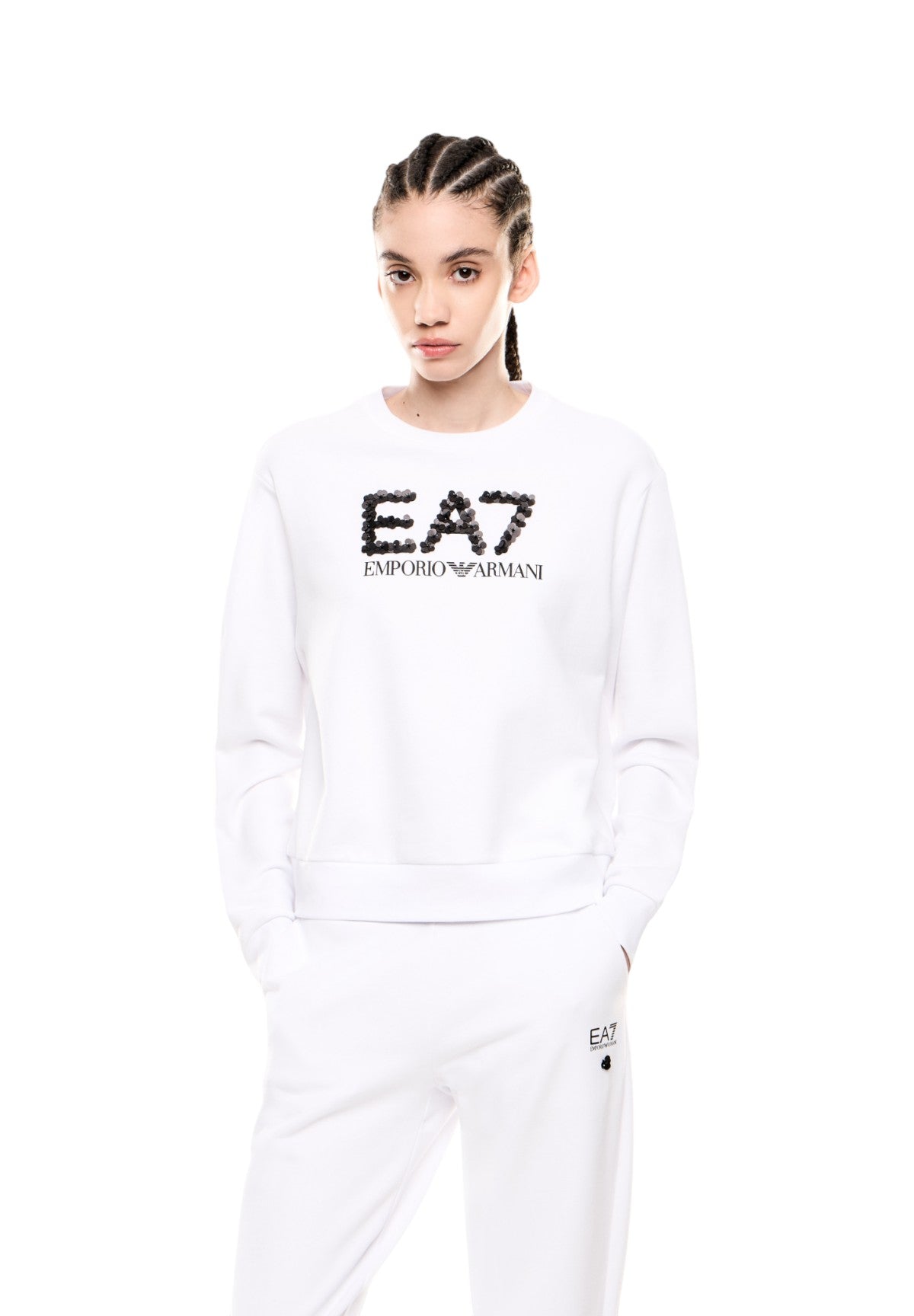 Felpa Girocollo 7W000542 White Alyssum