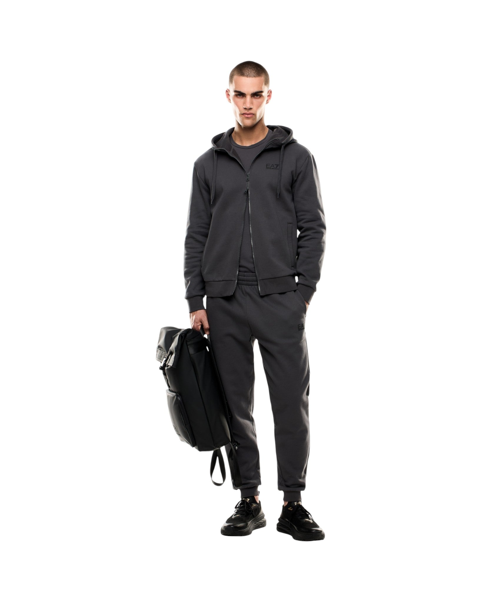 Felpa Full-Zip con Cappuccio 8NPM38 Asphalt