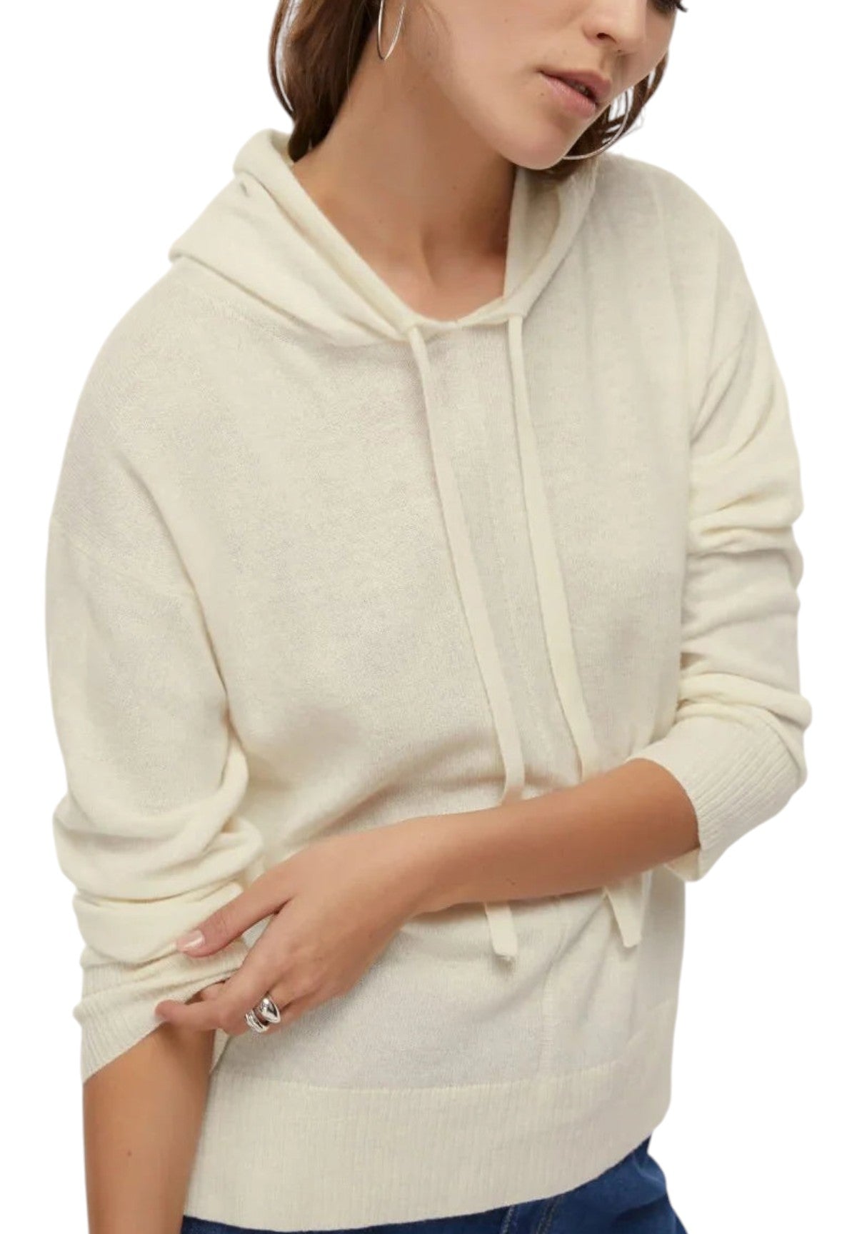 Felpa Pullover con Cappuccio ISEO Ecru