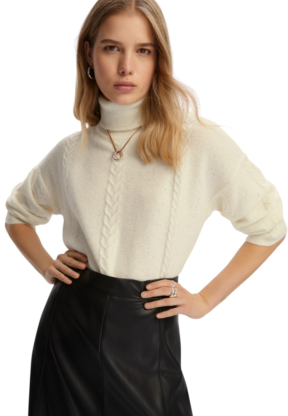 Maglione Collo Alto 2525366032200 LIDO Cipria