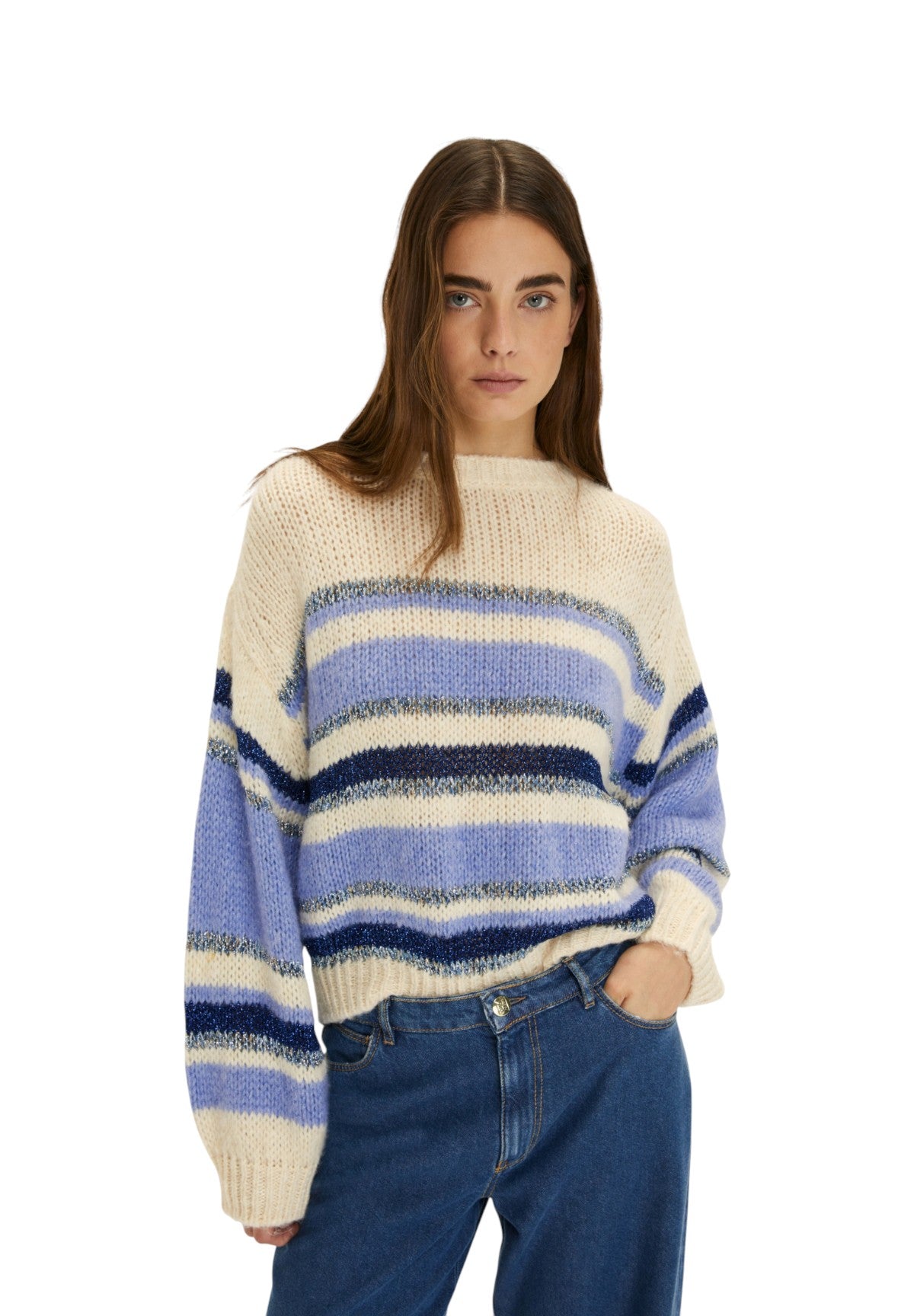 Maglione Girocollo 2525366035200 LORETO Pervinca