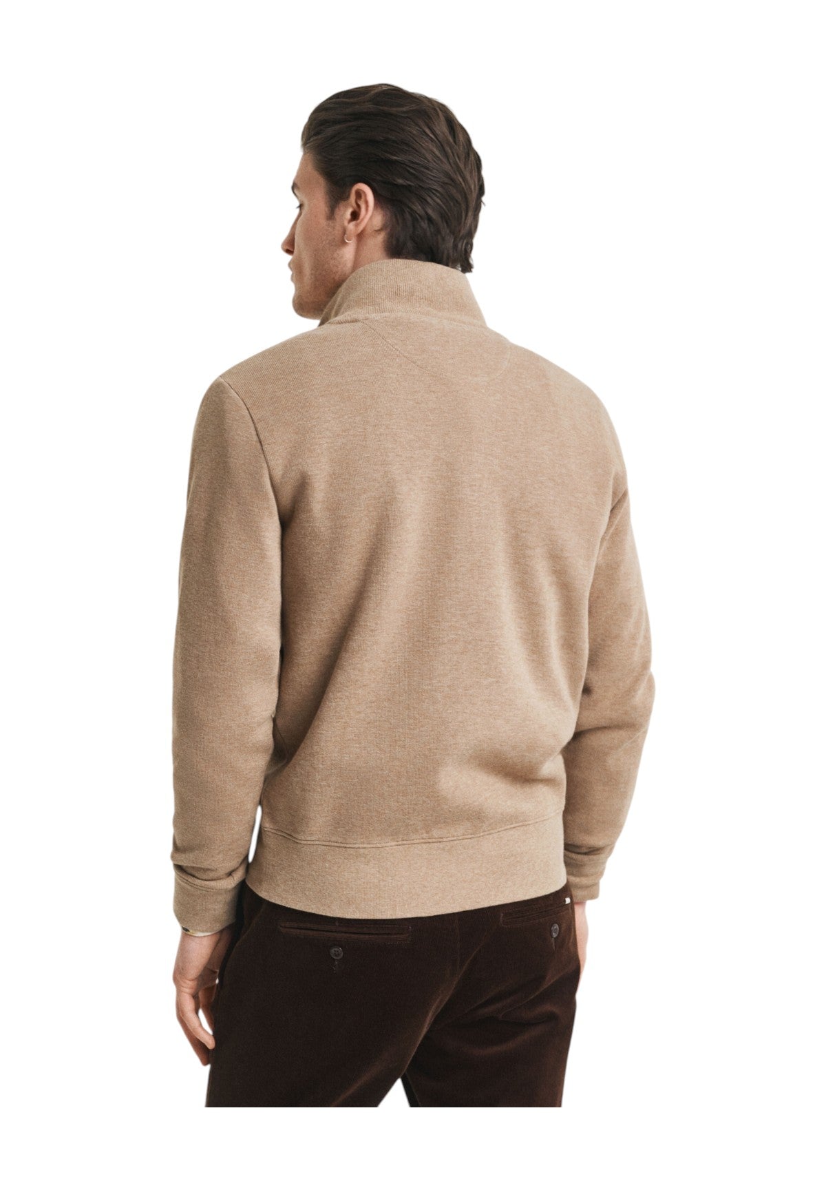 Maglione Collo Alto Ribbed Half Zip 2068028 Khaki Mel