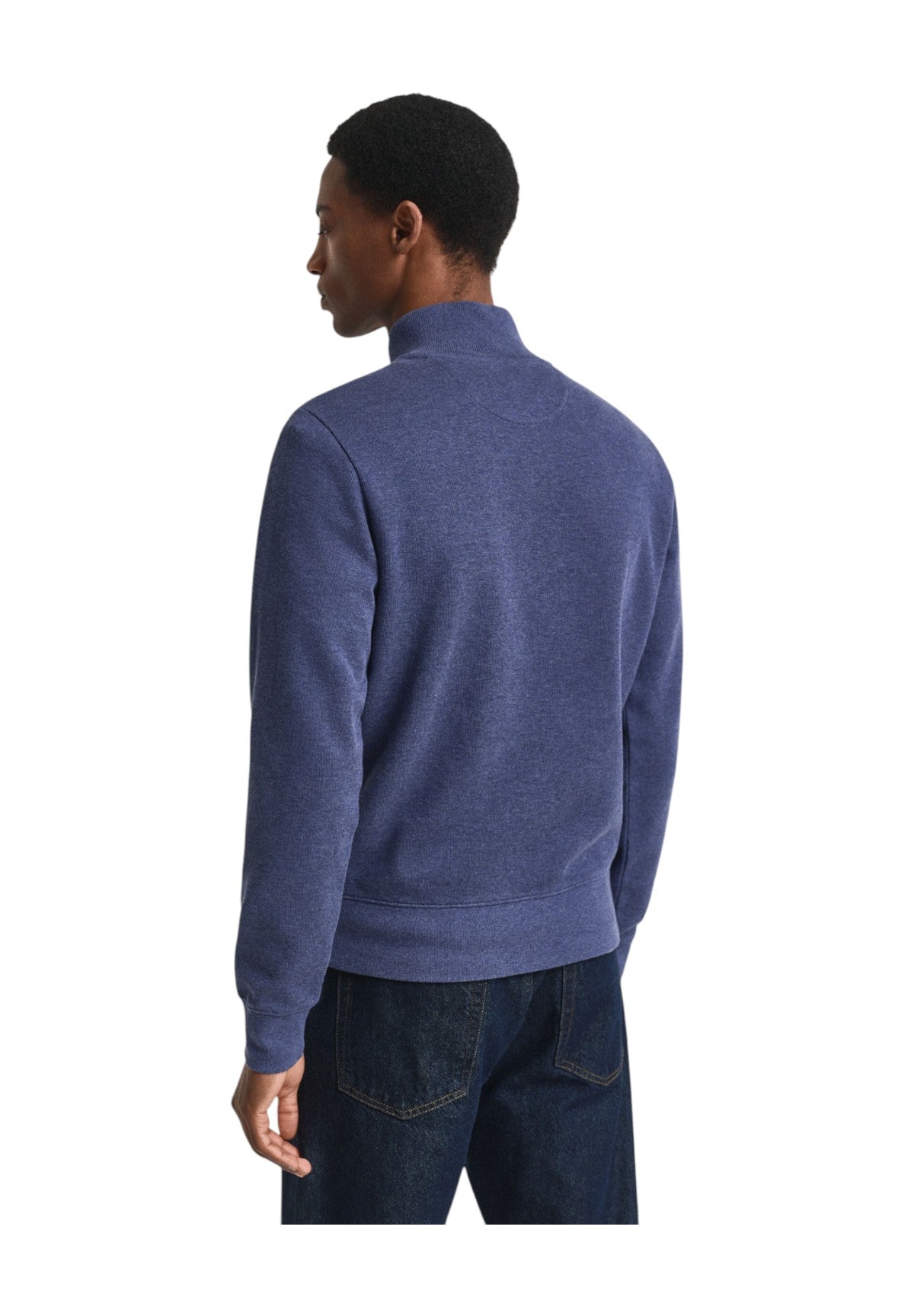 Maglione Collo Alto Ribbed Half Zip 2068028 Dark Jeansblue Melange