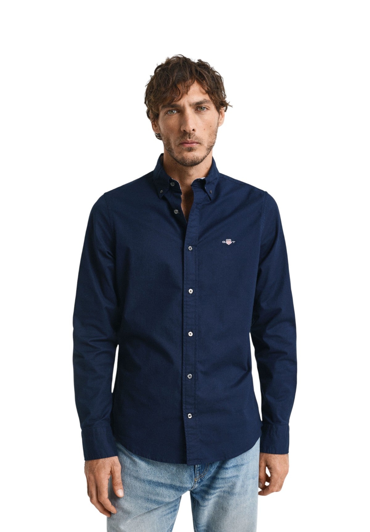 Camicia a Maniche Lunghe Oxford 3230115 Marine
