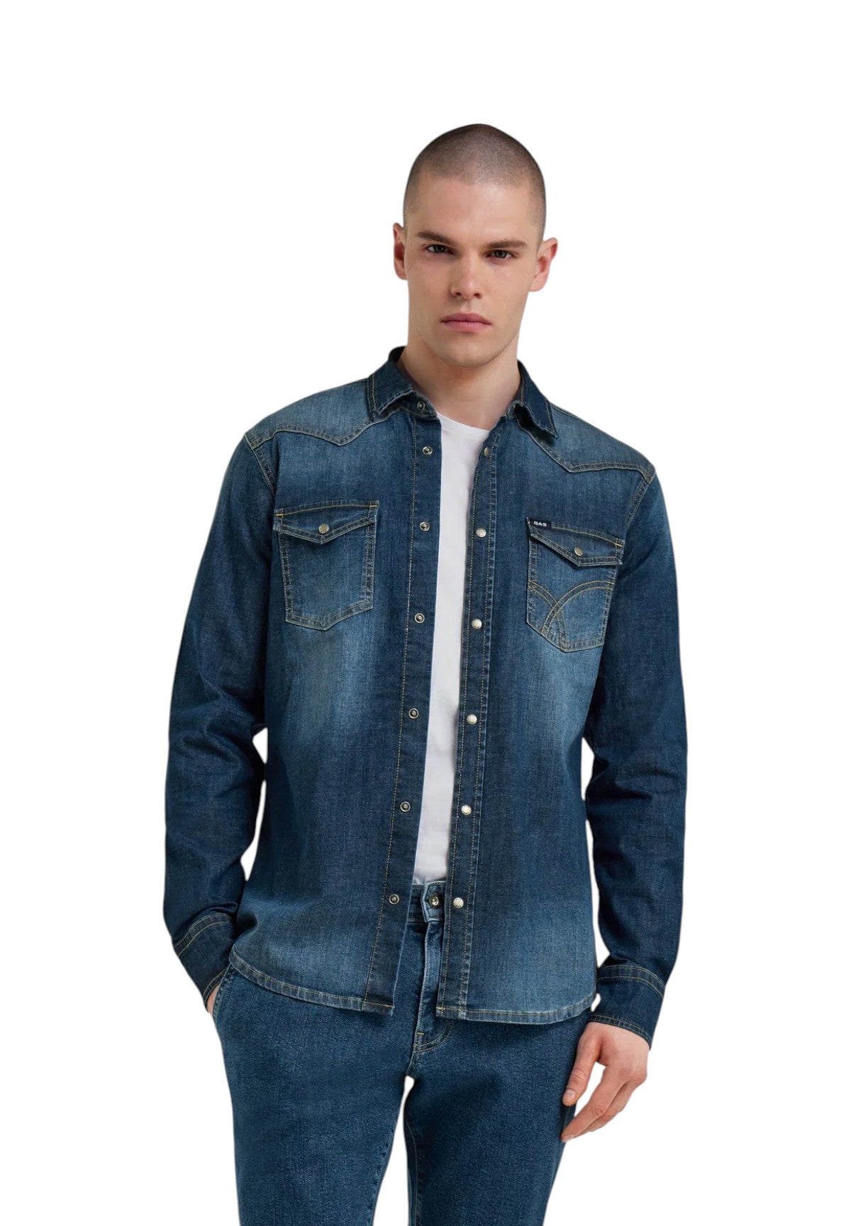 Camicia a Maniche Lunghe Kant New Denim A7302 Basic Blue Dar