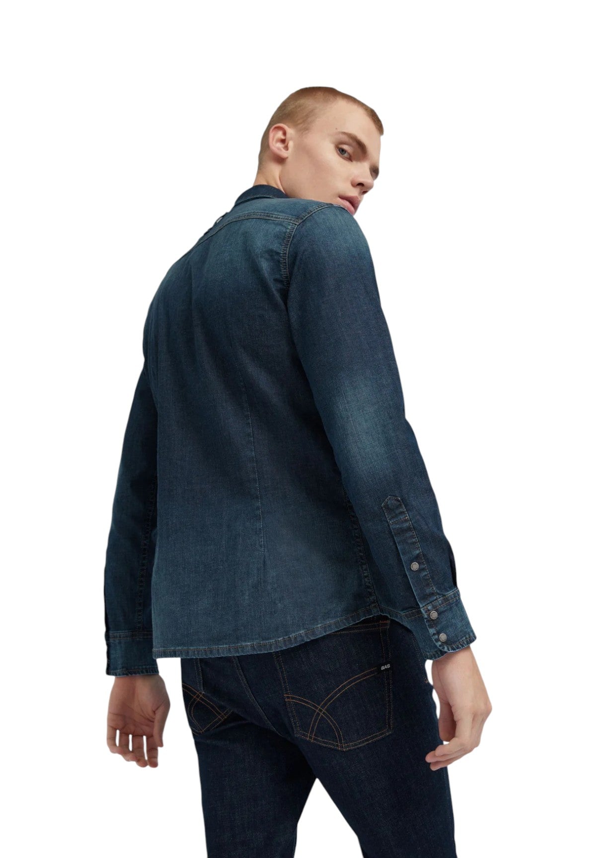 Camicia a Maniche Lunghe Kant New Denim A7302 Basic Blue Dar