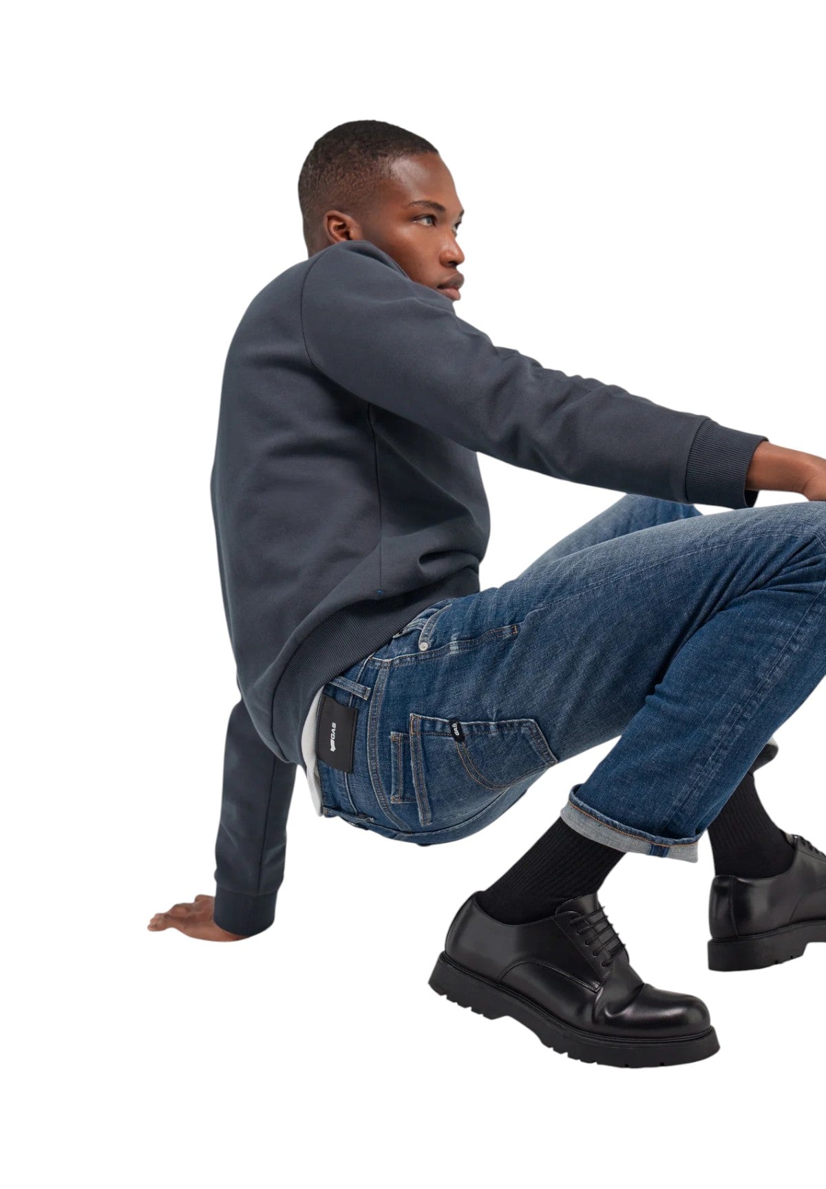 Jeans Albert Plus Denim Crosshatch B0034 Stone Wash Med