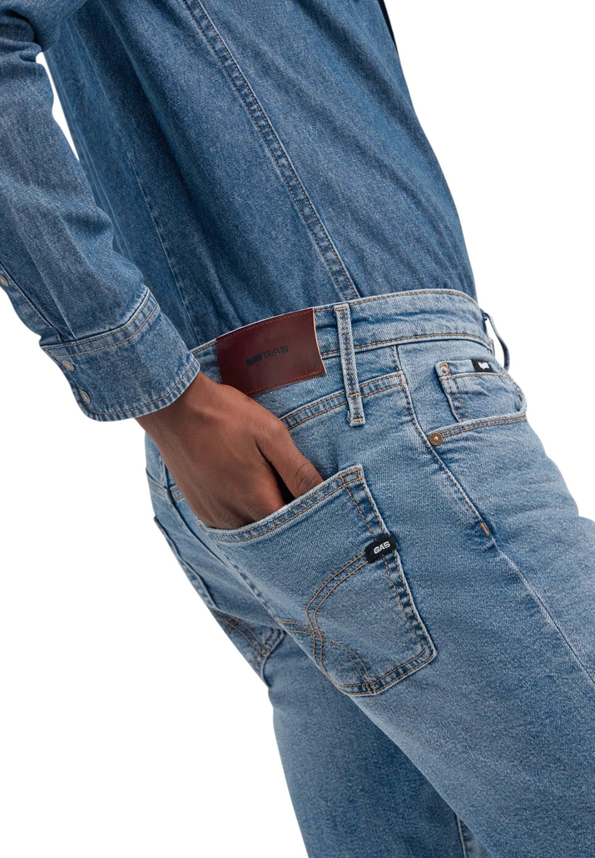 Jeans Sax Zip Rev B0551 Stone Medium