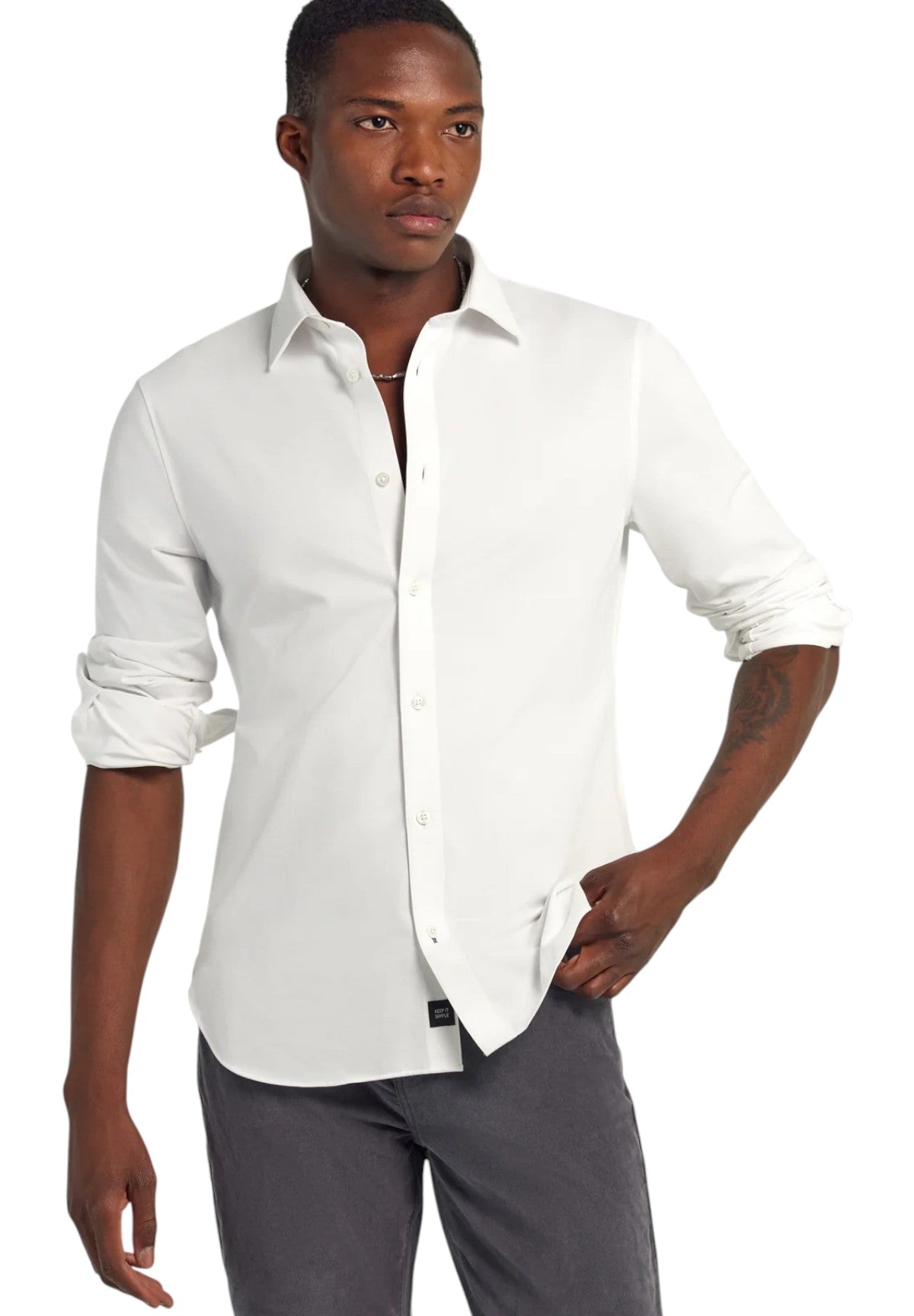 Camicia a Maniche Lunghe N. Kin/S B0705 White