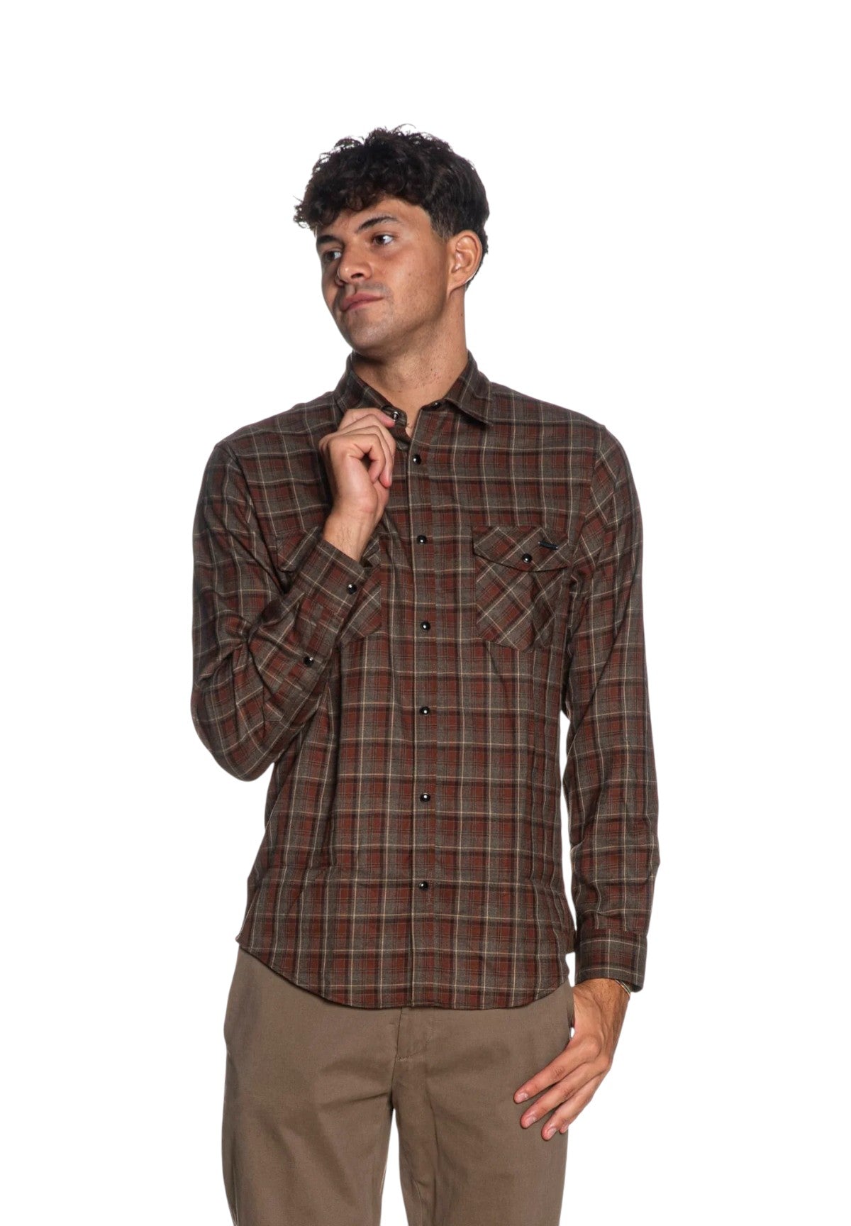 Camicia a Maniche Lunghe GL124DA Brown