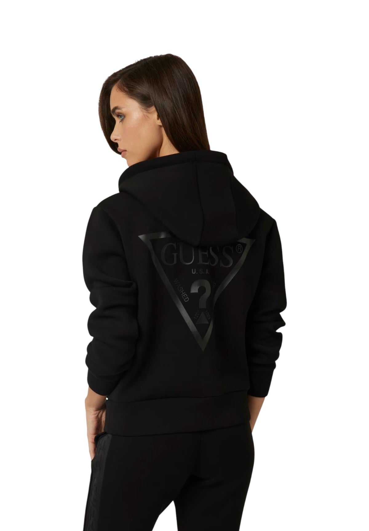 Felpa Full-Zip con Cappuccio Scuba V3RQ11 Jet Black A996