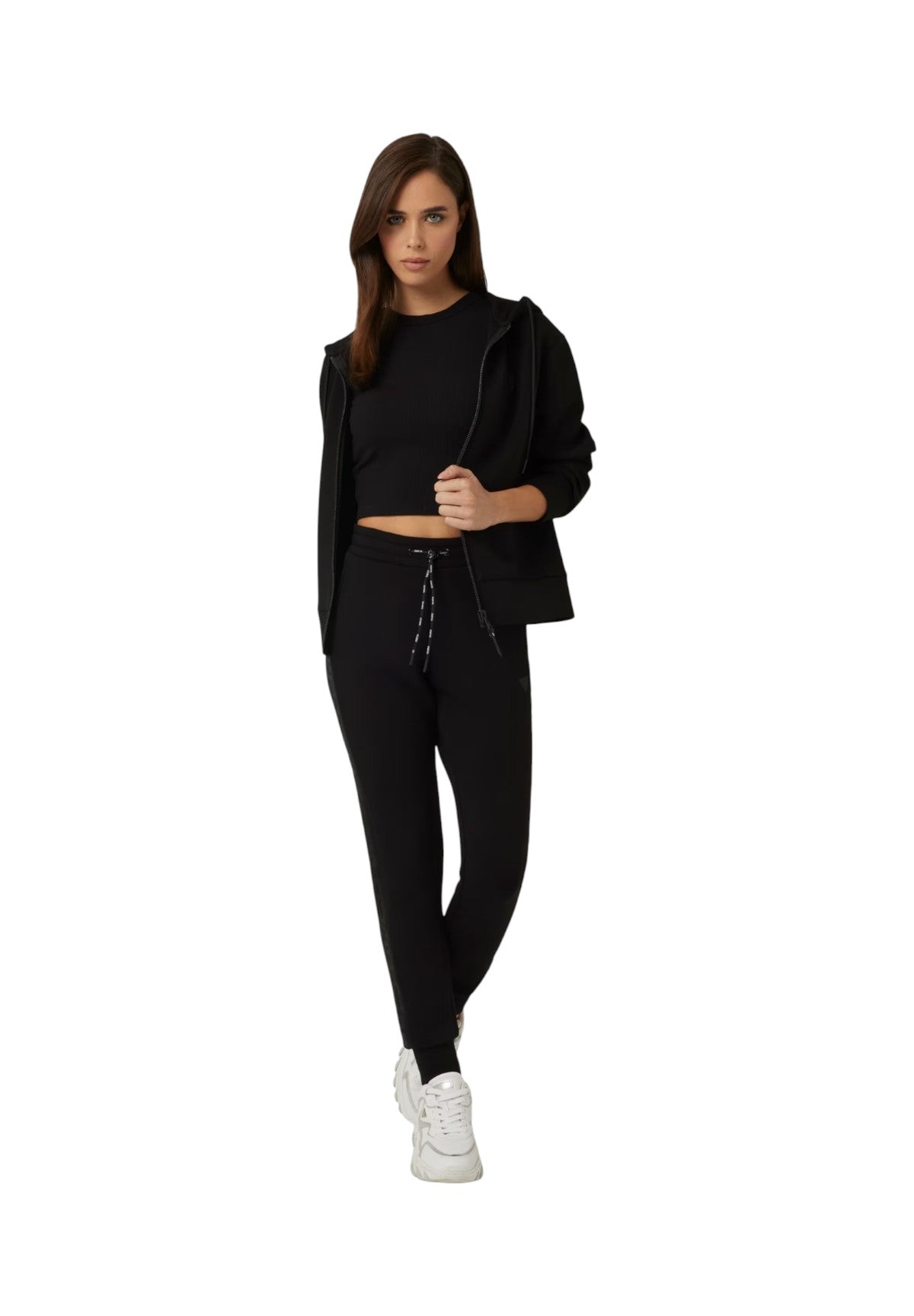 Felpa Full-Zip con Cappuccio Scuba V3RQ11 Jet Black A996