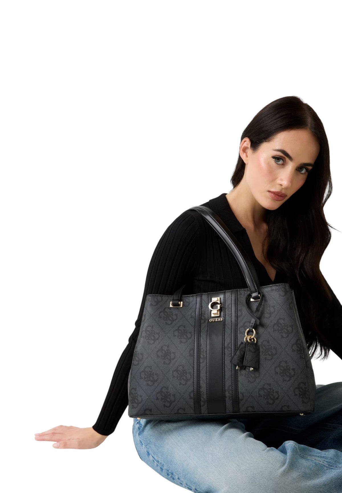 Borsa Tote Erenia HWSO78 Coal Logo