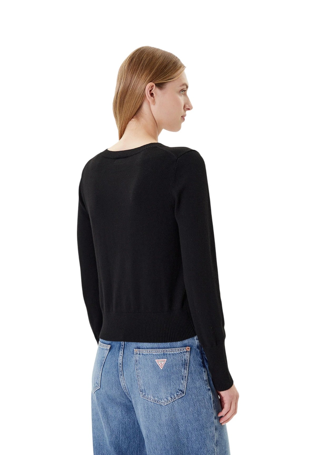 Maglione con Scollo a V W4BR84 Jet Black A996