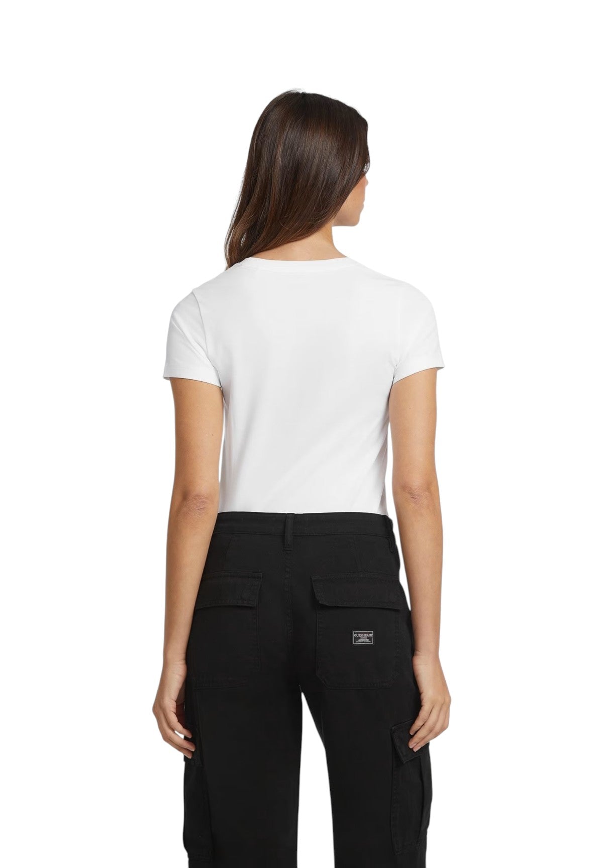 T-shirt con Scollo a V W4YI23 Pure White