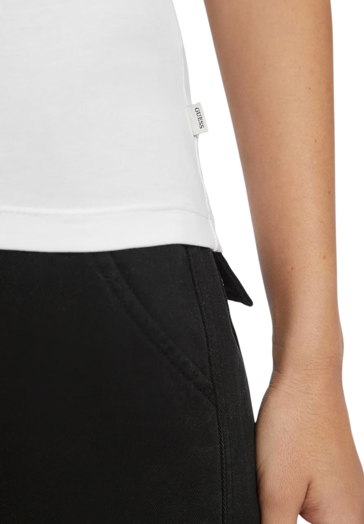 T-shirt con Scollo a V W4YI23 Pure White