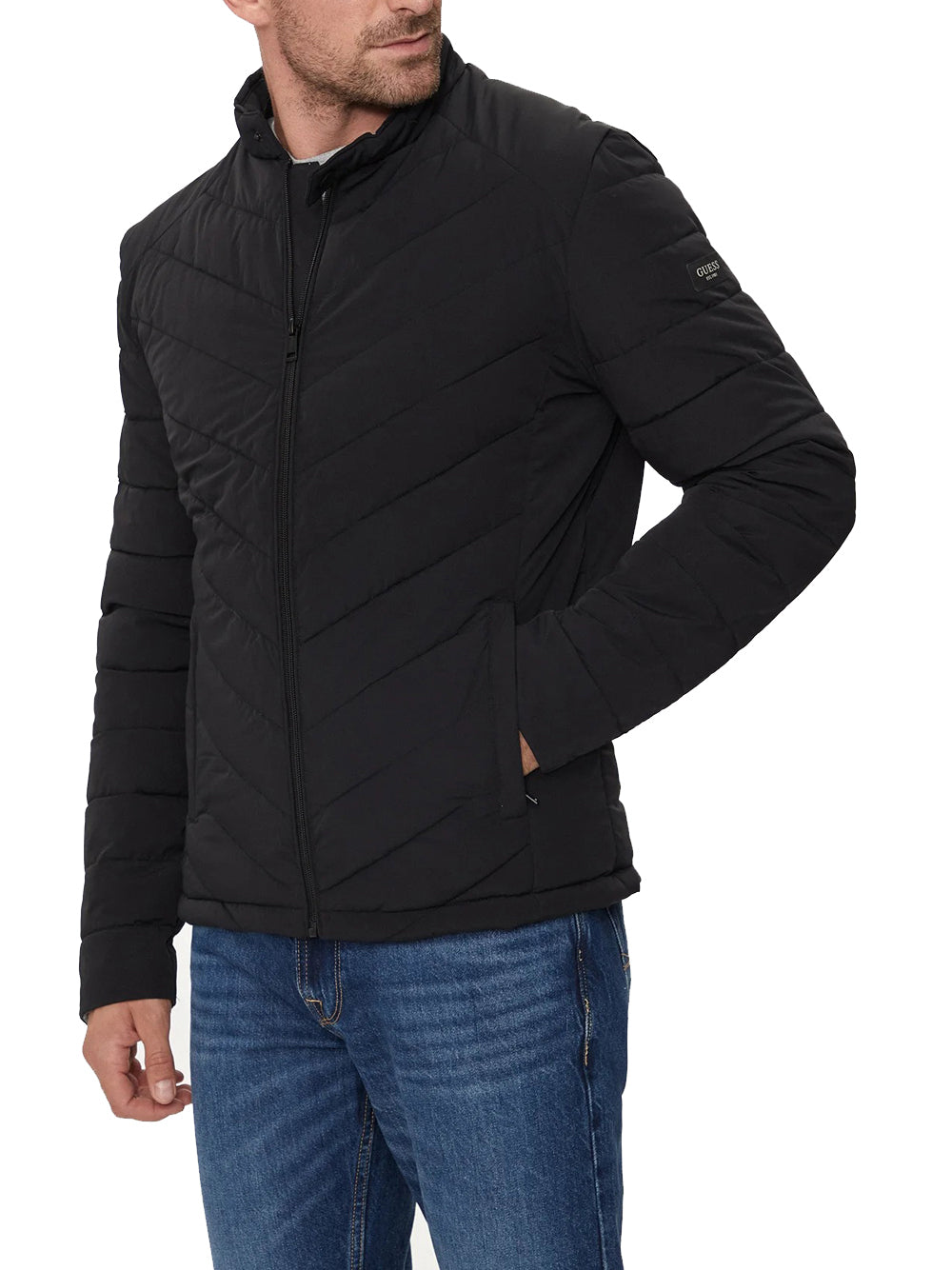 Giubbotto Stretch Nylon Padded M4YL05 Jet Black A996