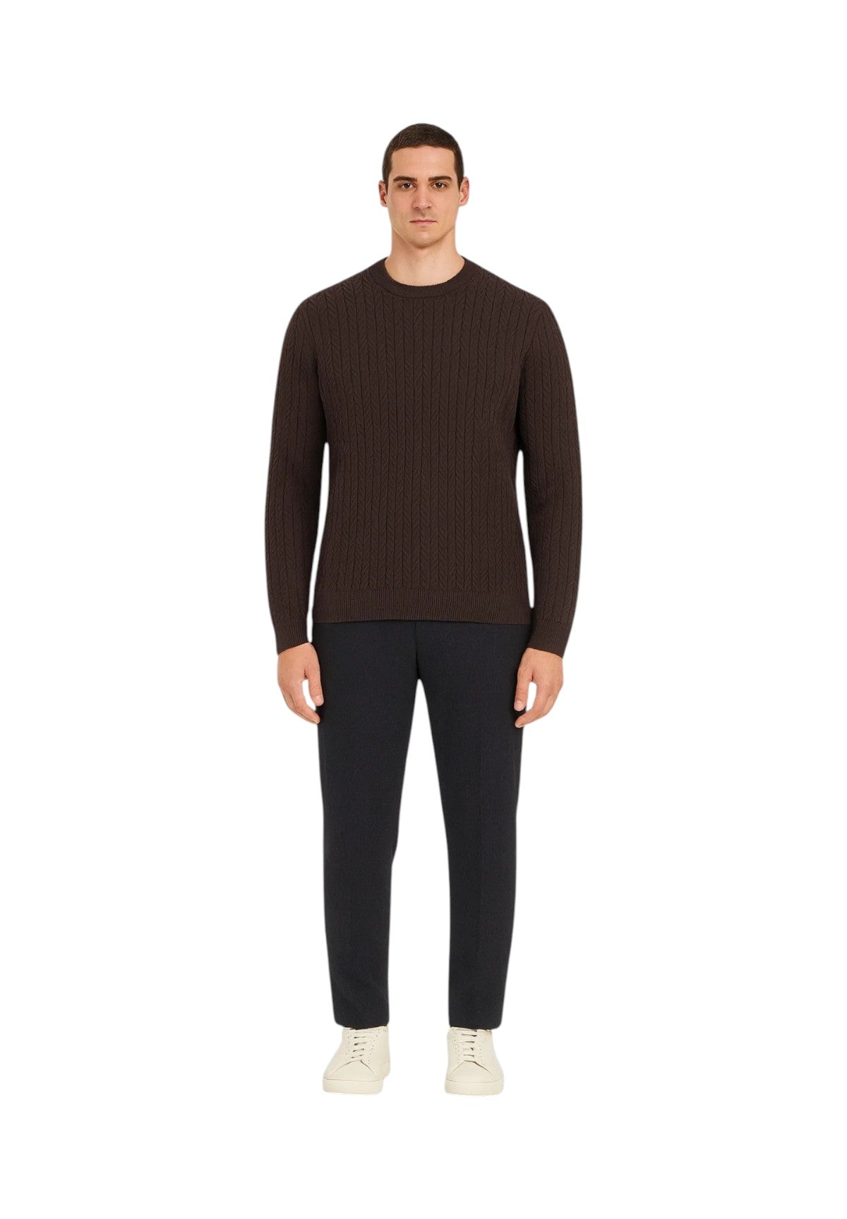 Maglione Girocollo Ivan M5BR41 Bark Brown