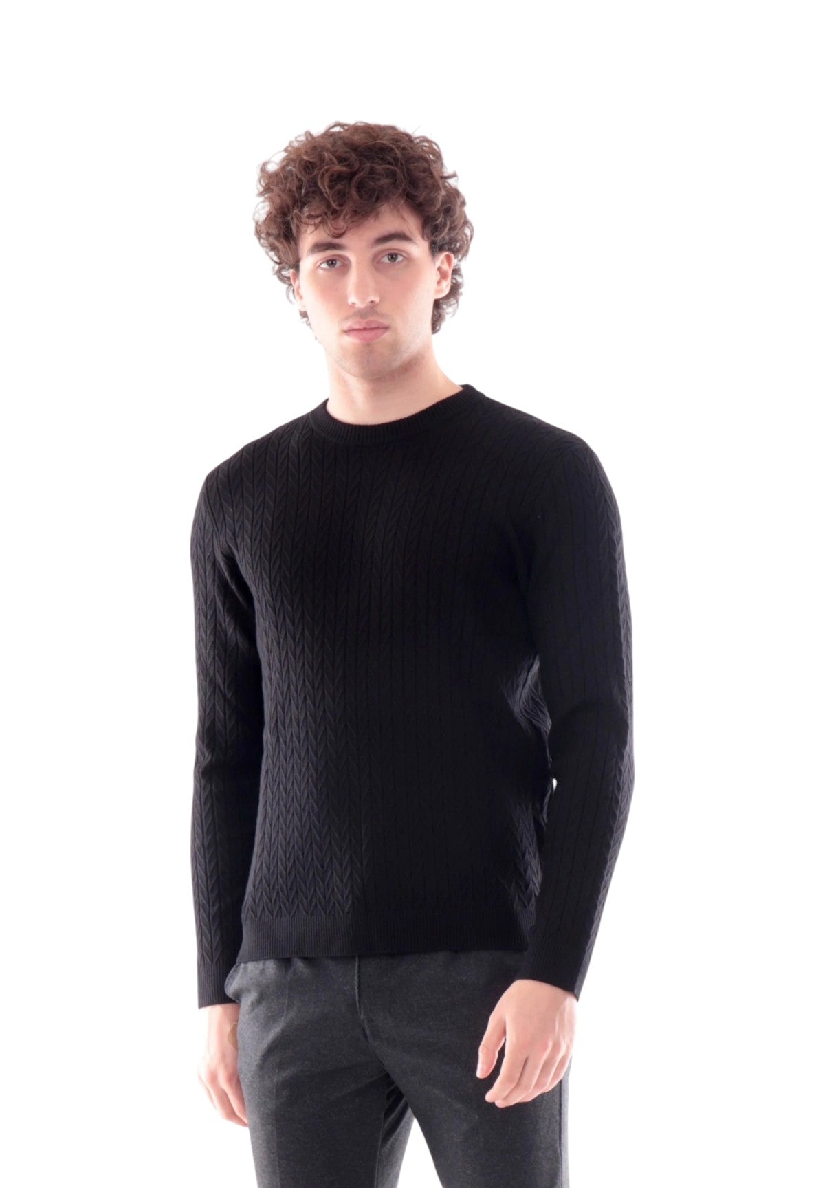 Maglione Girocollo Ivan M5BR41 Jet Black A996