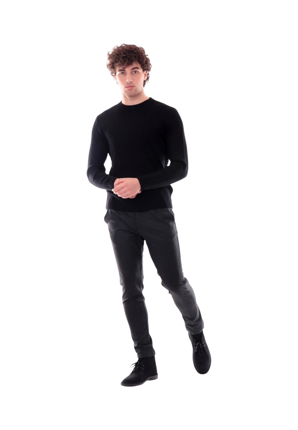 Maglione Girocollo Ivan M5BR41 Jet Black A996