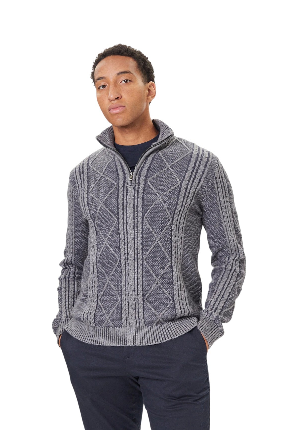 Maglione Collo Alto M5BR44 Marine Heather Multi