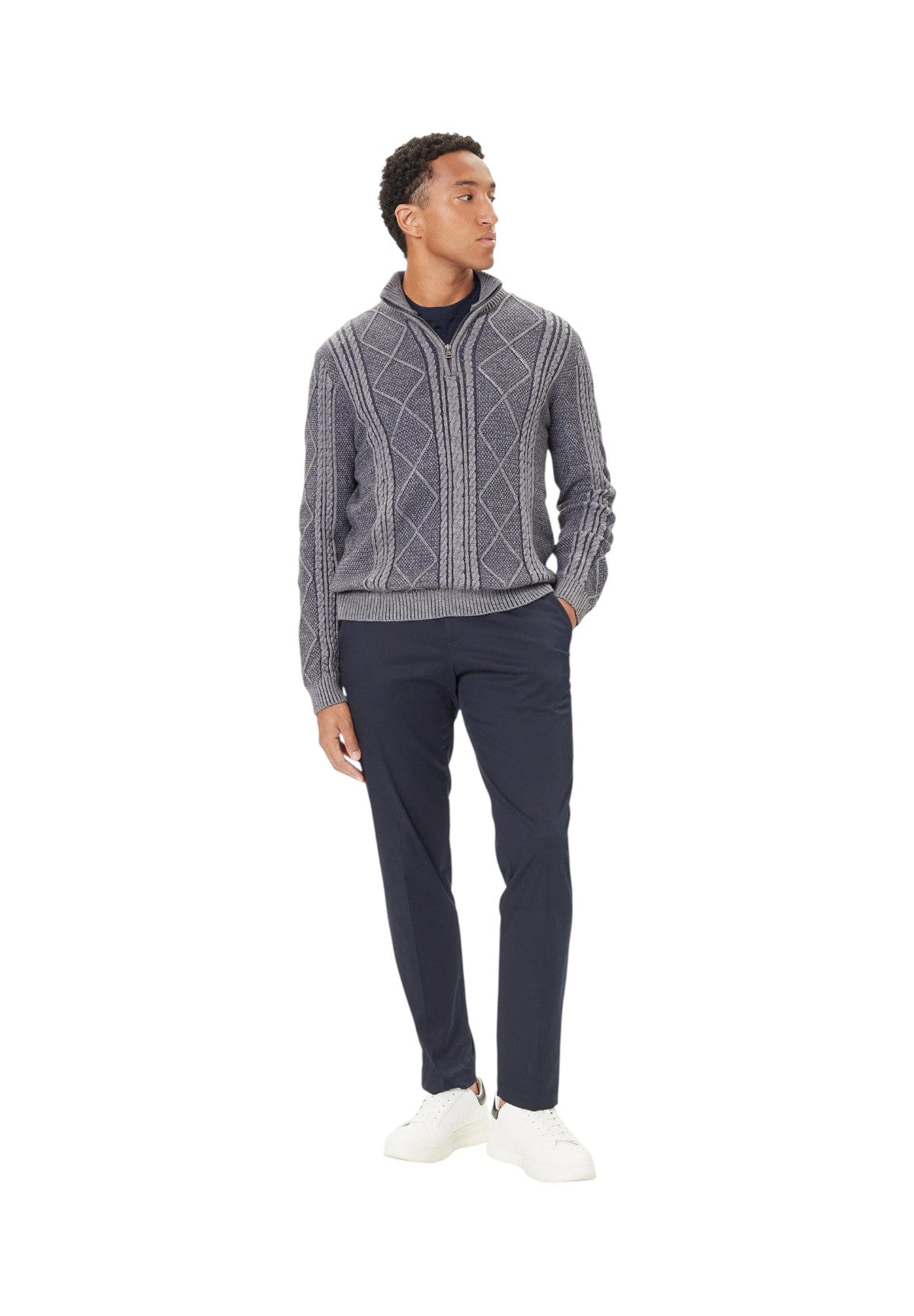 Maglione Collo Alto M5BR44 Marine Heather Multi