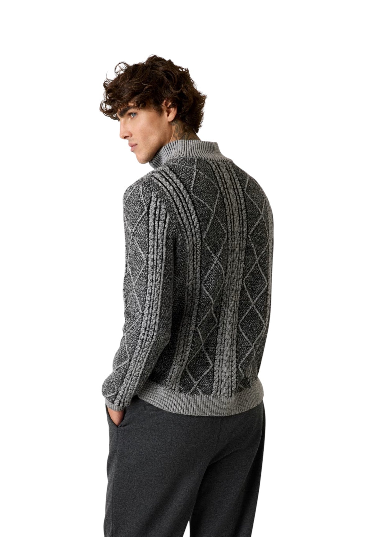 Maglione Collo Alto M5BR44 Jet Black Multi