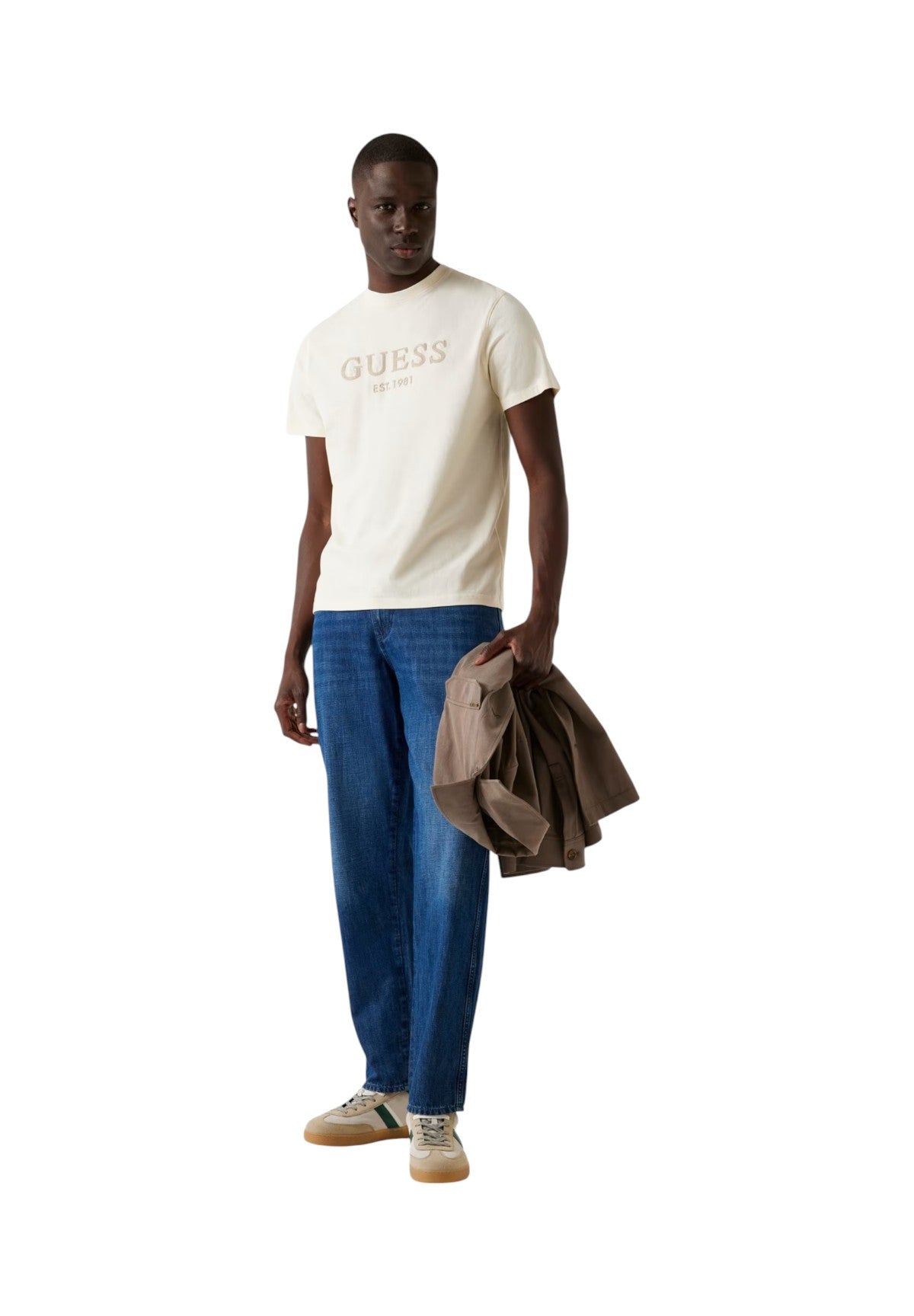 T-shirt a Maniche Corte Logo Frontale M5YI17 Pearl white