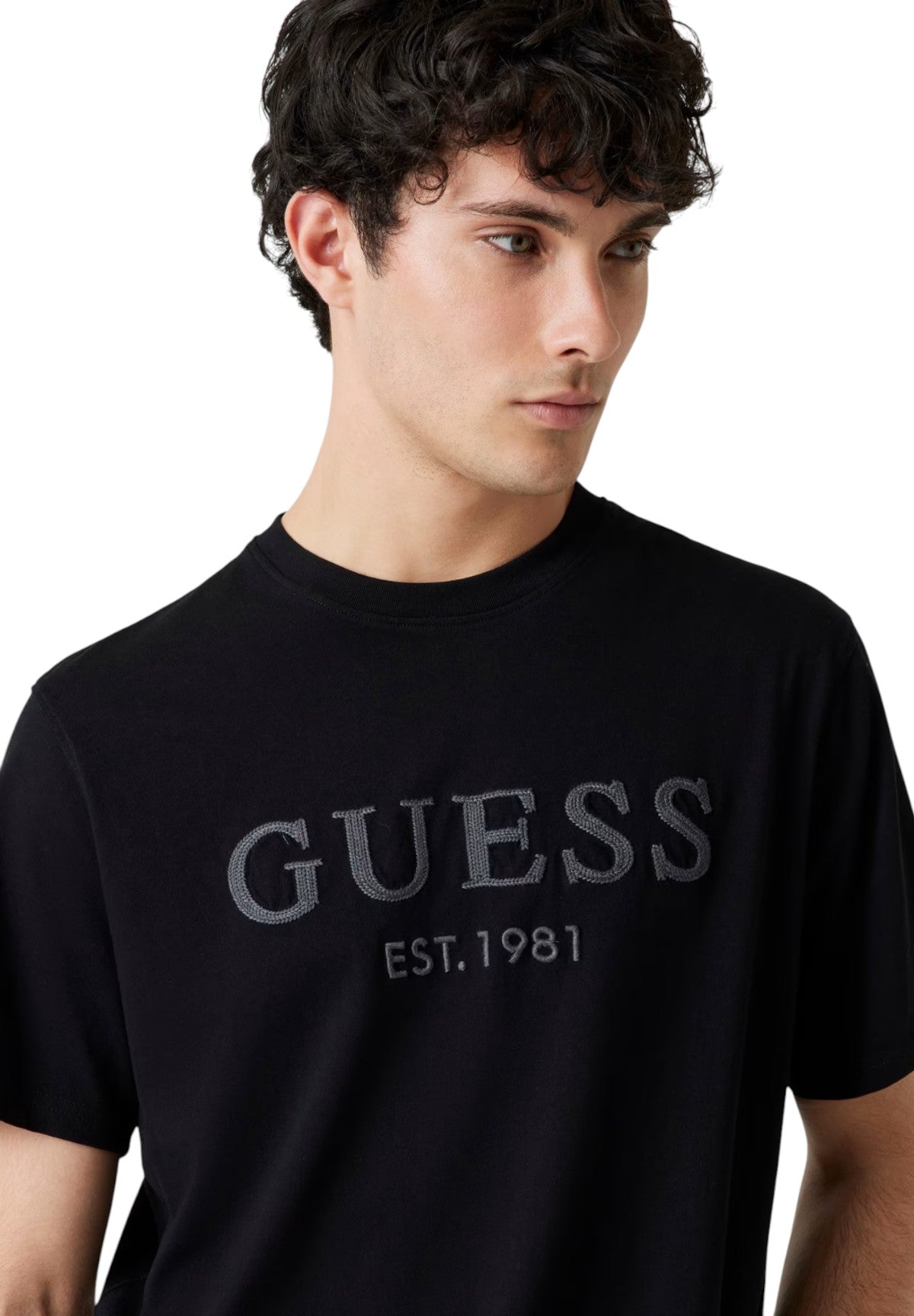 T-shirt a Maniche Corte Logo Frontale M5YI17 Jet Black A996