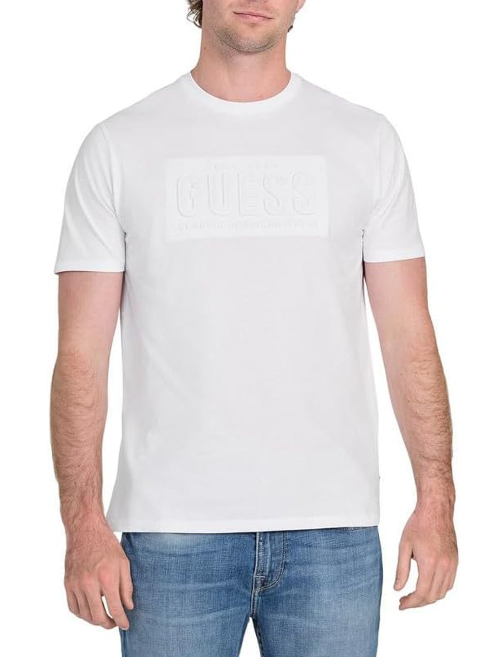 T-shirt a Maniche Corte Basic Embossed Logo Tee M5YI44 Pure White