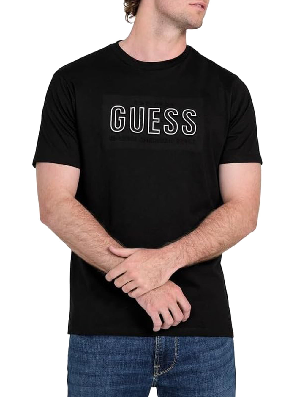 T-shirt a Maniche Corte Basic Embossed Logo Tee M5YI44 Jet Black Multi