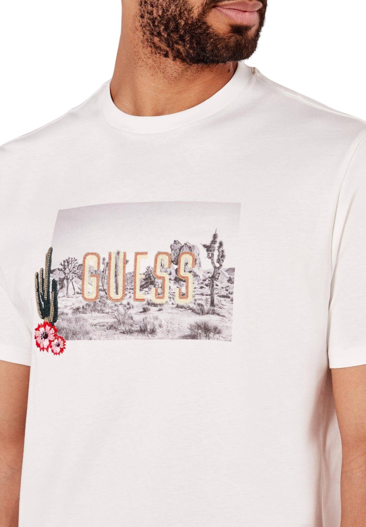 T-shirt a Maniche Corte Cactus Garden M5YI45 Salt white