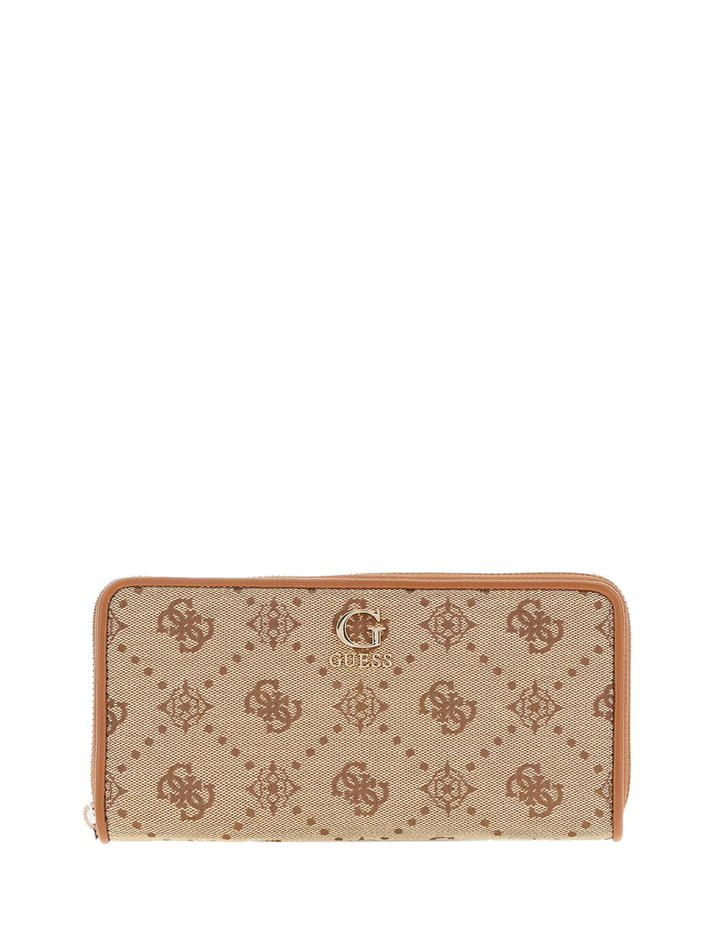 Portafoglio Neda Large Zip Around SWJP96 Latte Logo
