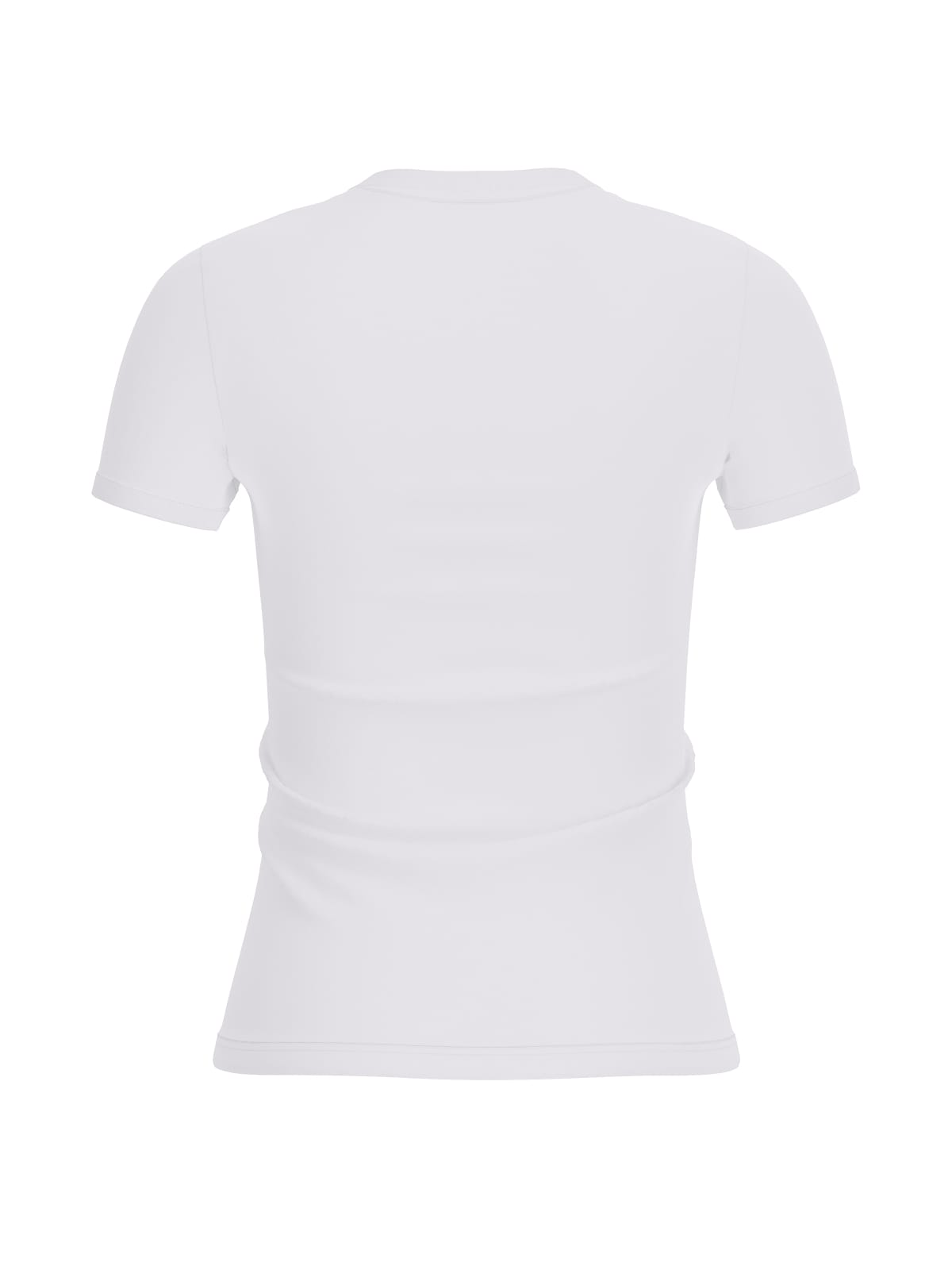 T-shirt con Scollo a V Mini Triangle W2YI45 Pure White