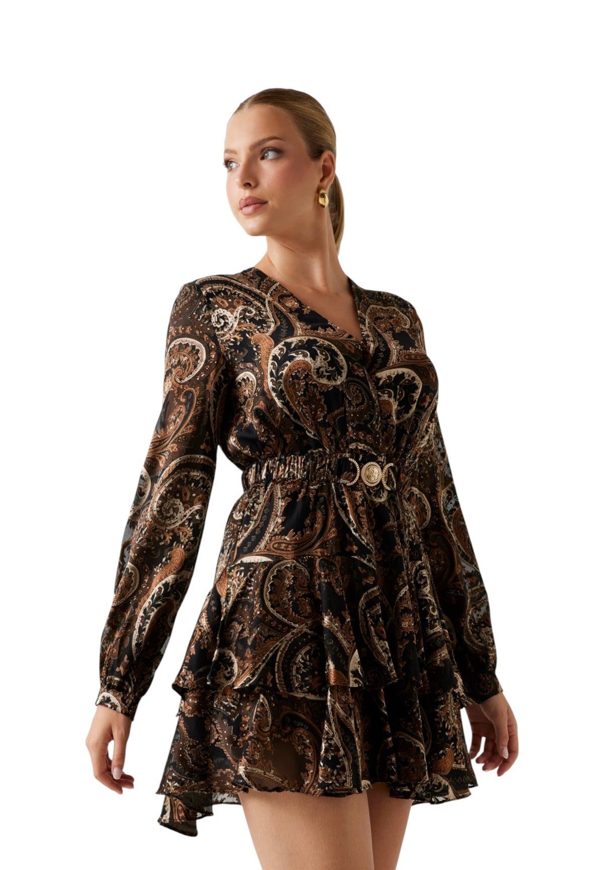 Abito Clarisse W5BK53 Umber Paisley Print