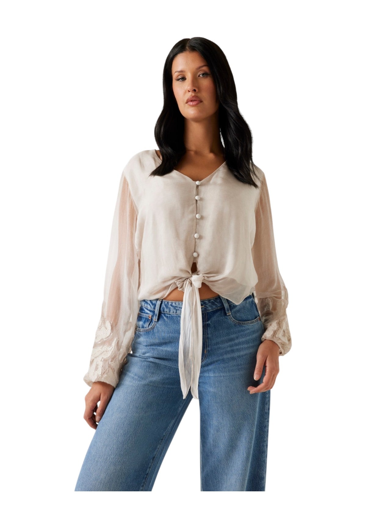 Camicia a Maniche Lunghe Ls Camilla Garment Dyed Top W5YH0V Desert Rider Multi