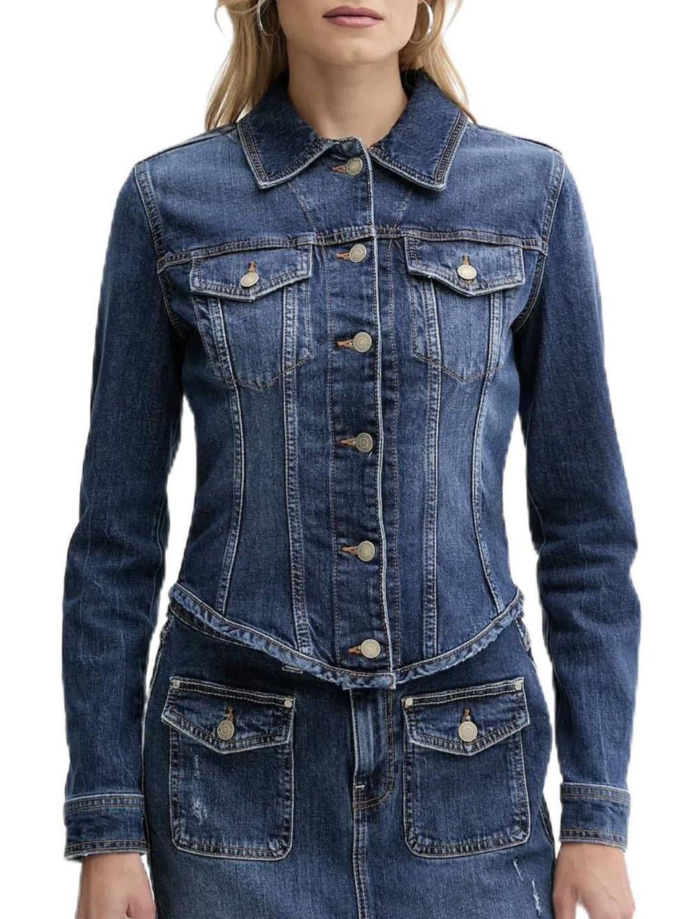 Giubbino di Jeans Annalise Shacket W5YN49 Twilight Glow Clean