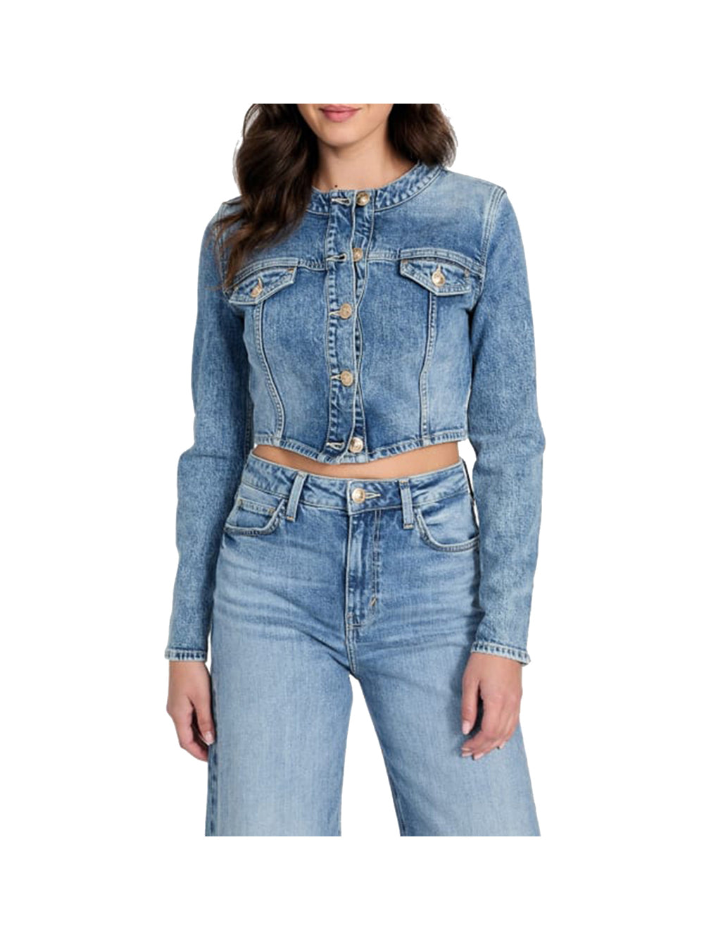 Giubbino di Jeans Gemma Crop Jacket W5YN53 Sunset Bliss