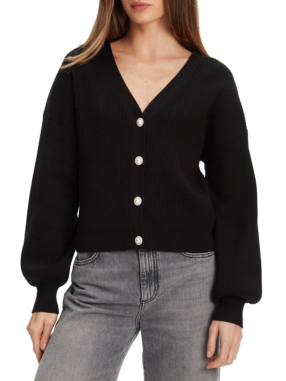 Cardigan Ls Vn Hanna Cardi W5YR07 Jet Black A996