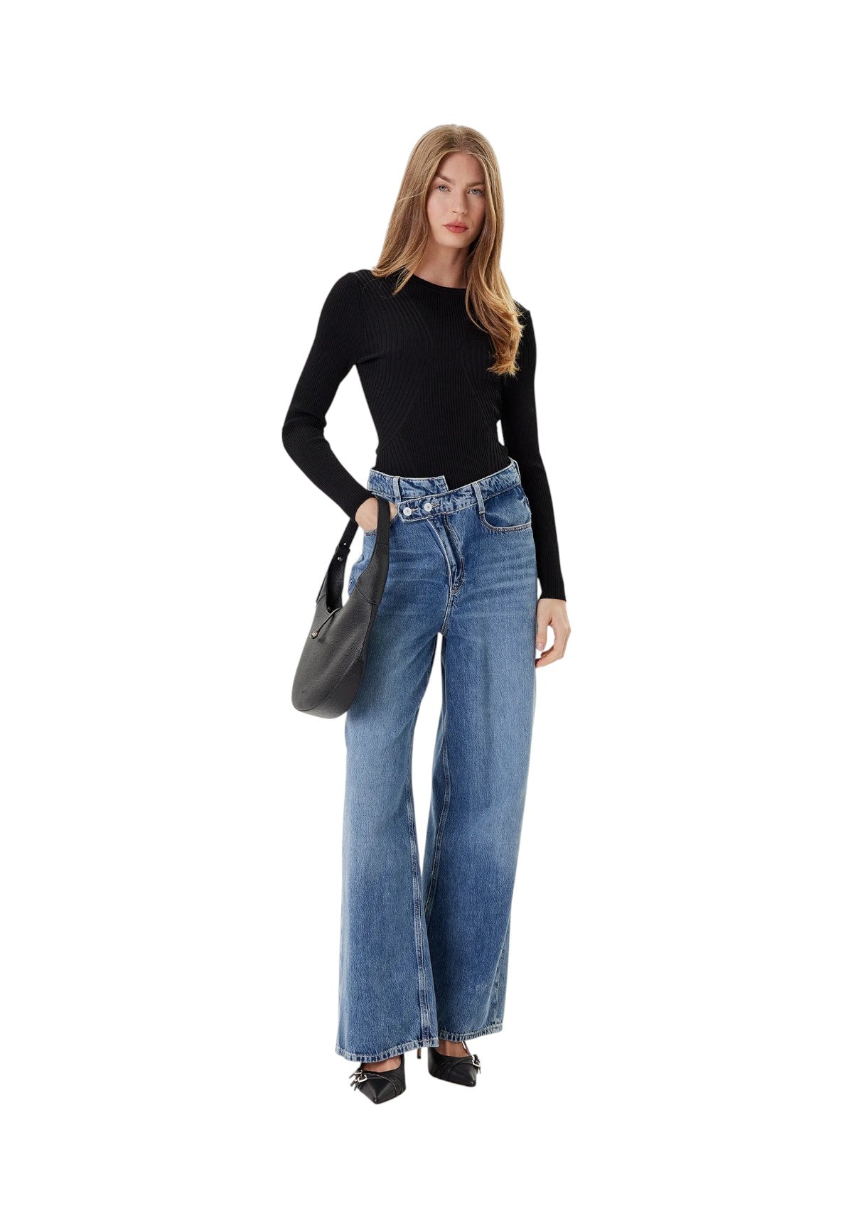 Maglione Girocollo Hanna W5YR08 Jet Black A996