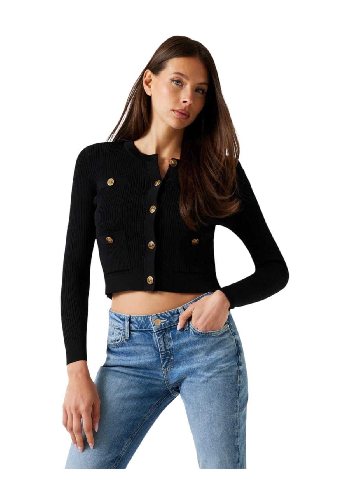 Cardigan Ls Cn Emmie Cardi W5YR09 Jet Black A996