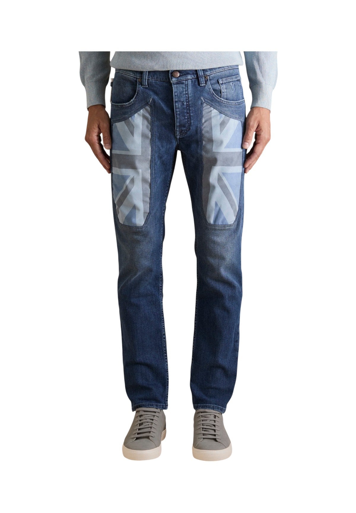 Pantaloni 5 Tasche Anniversary 5 Tasche ANNIV002 Blu Scuro Toppe Uk Blu